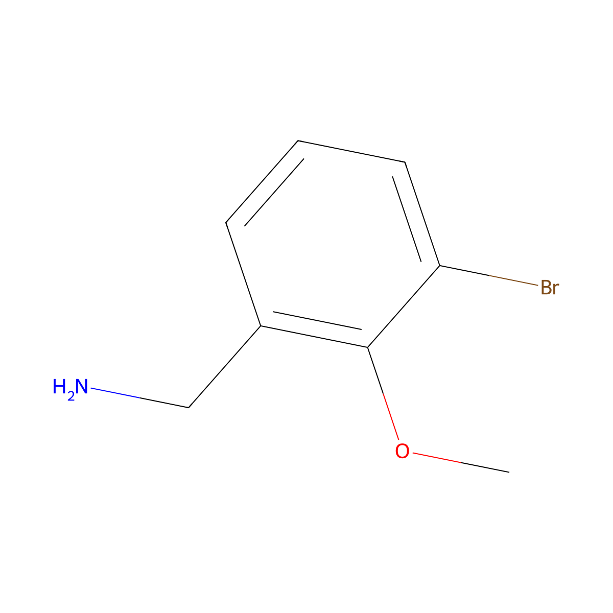(3-Bromo-2-methoxyphenyl)methanamine molecular structure, CAS 1044256-84-9