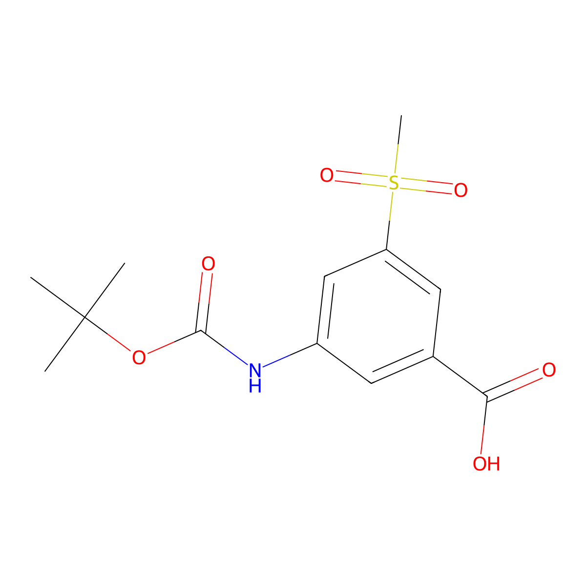 3-Tert-butoxycarbonylamino-5-(methylsulfonyl)-benzoic acid molecular structure, CAS 1044271-98-8