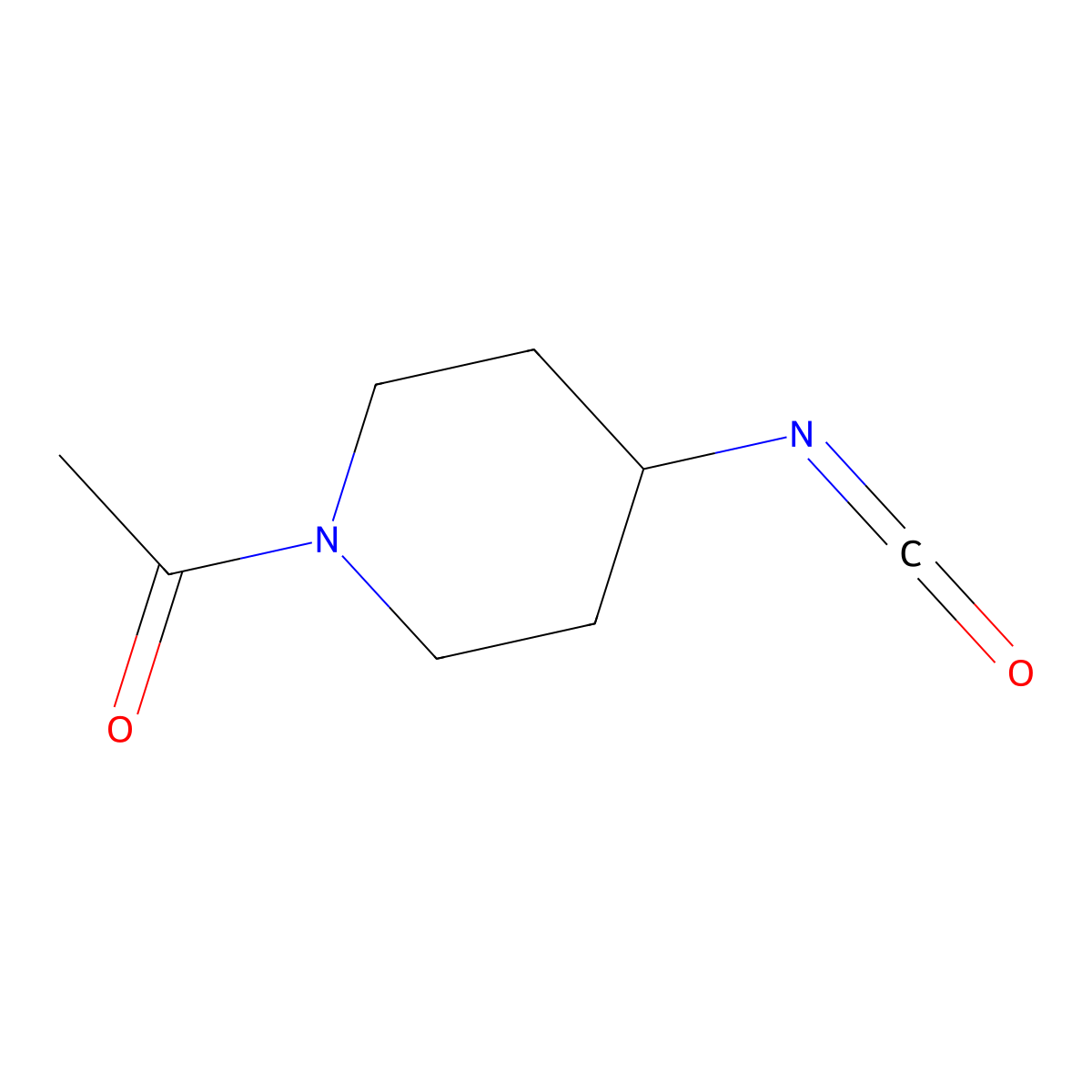 1-(4-Isocyanatopiperidin-1-yl)ethan-1-one molecular structure, CAS 1044273-49-5