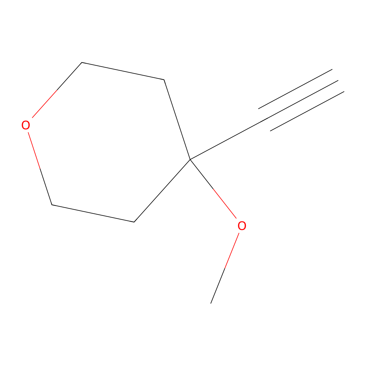 4-Ethynyl-4-methoxyoxane molecular structure, CAS 1044277-49-7