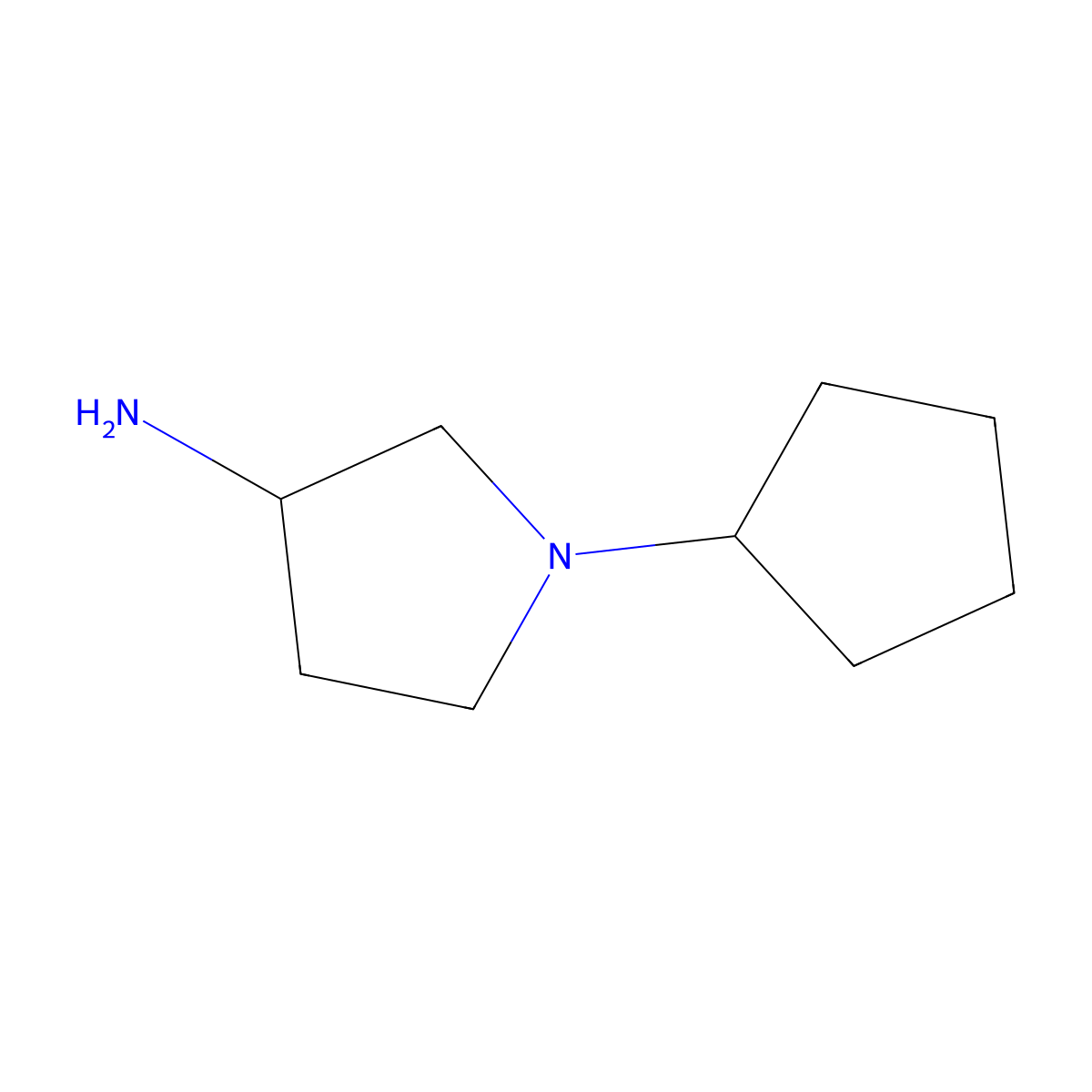 (R)-1-Cyclopentylpyrrolidin-3-amine molecular structure, CAS 1044305-88-5