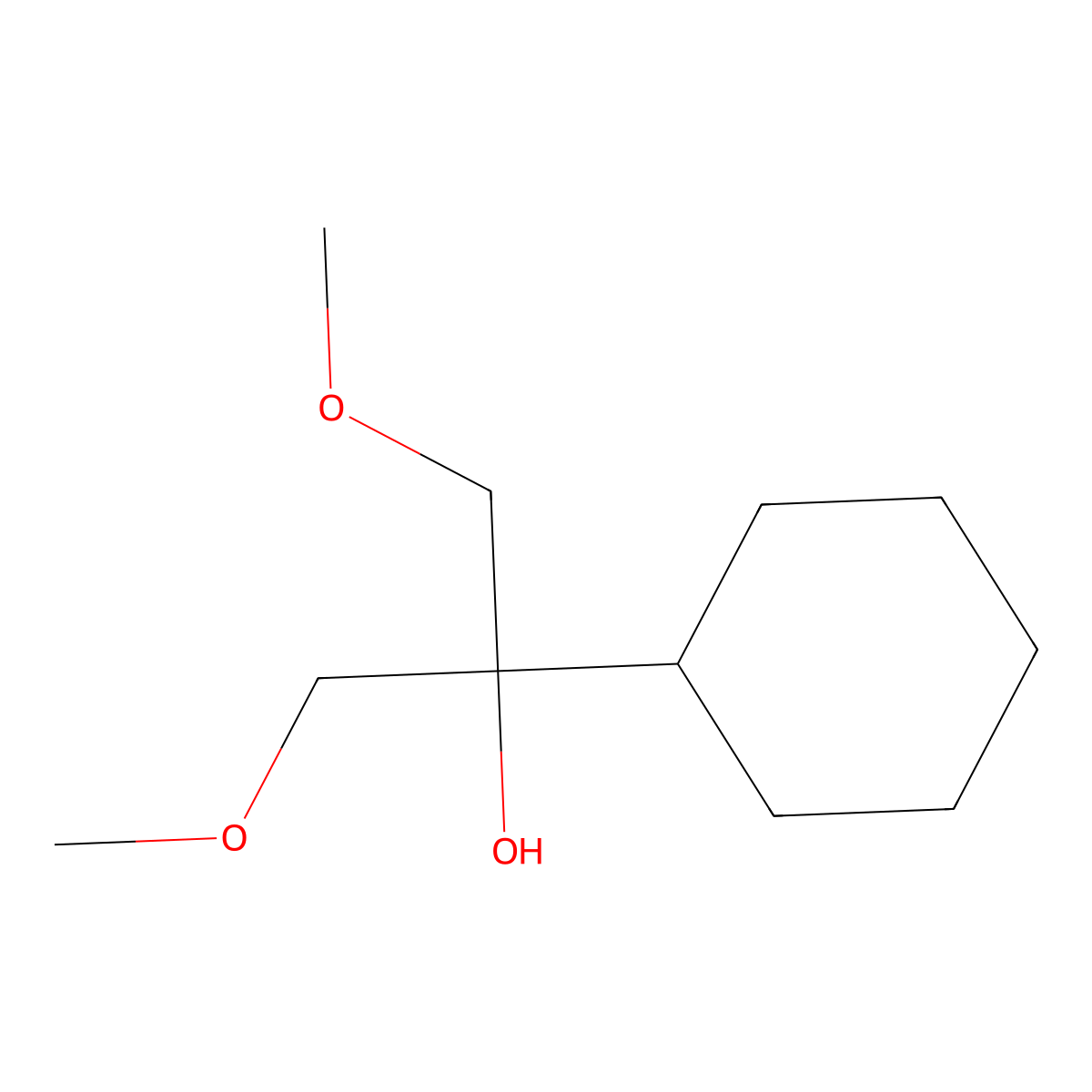 2-Cyclohexyl-1,3-dimethoxy-2-propanol molecular structure, CAS 104431-10-9