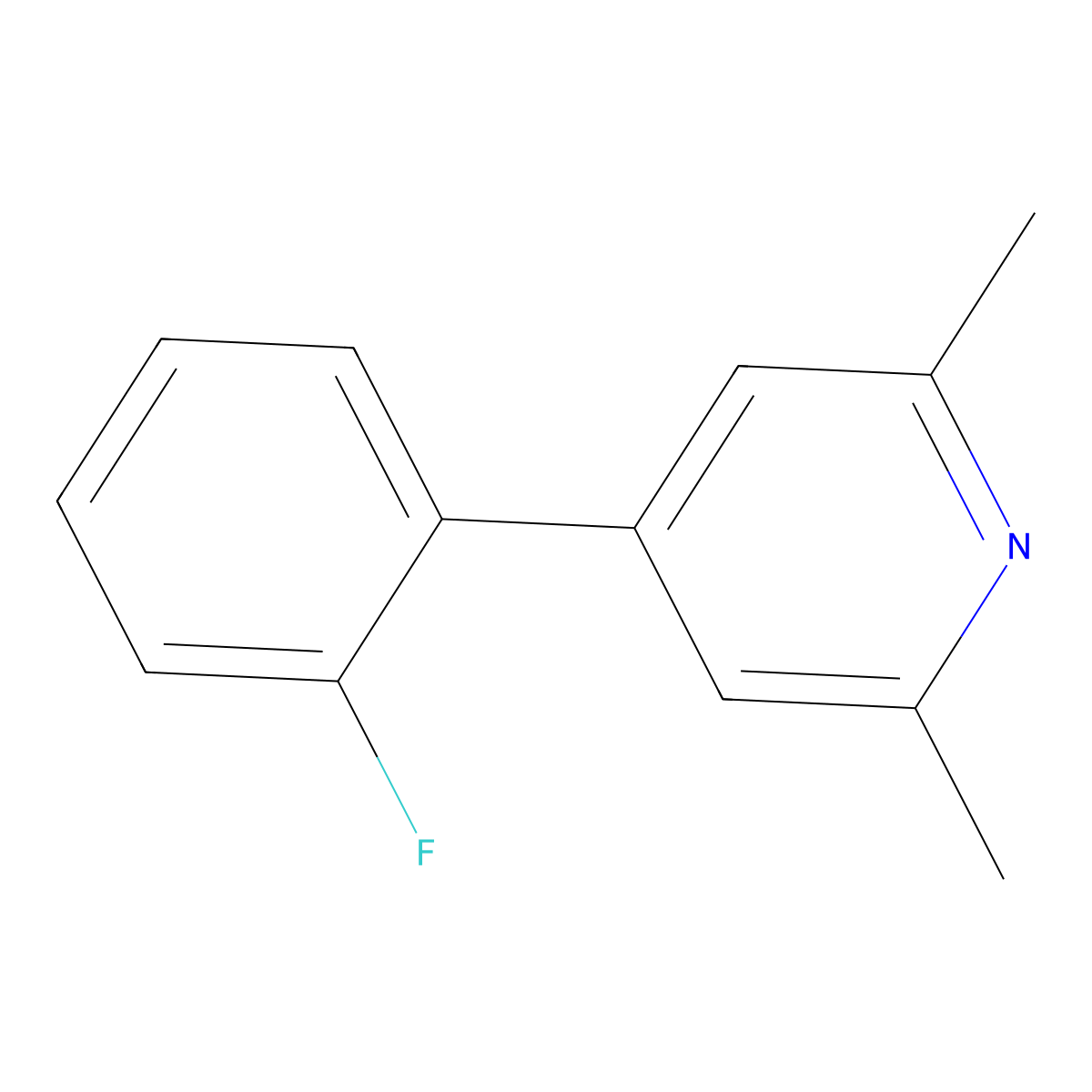 4-(2-Fluorophenyl)-2,6-dimethylpyridine molecular structure, CAS 104431-77-8