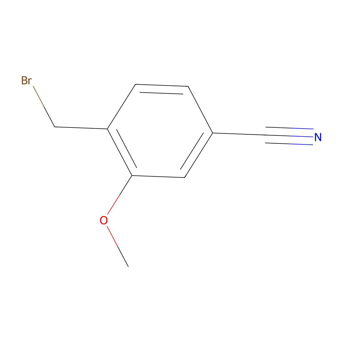 4-(Bromomethyl)-3-methoxybenzonitrile molecular structure, CAS 104436-60-4