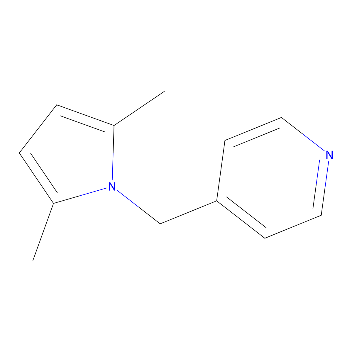 4-((2,5-Dimethyl-1H-pyrrol-1-yl)methyl)pyridine molecular structure, CAS 104439-82-9