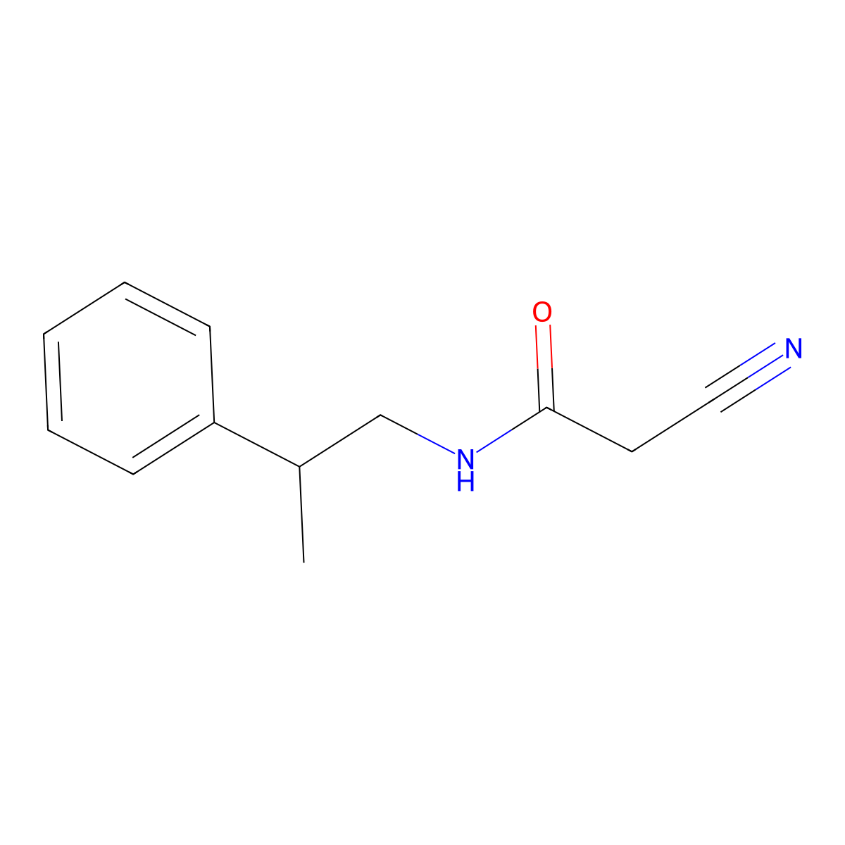 2-cyano-N-(2-phenylpropyl)acetamide molecular structure, CAS 104439-86-3