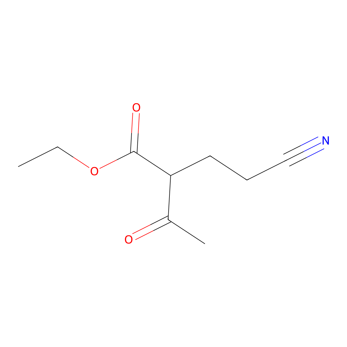 Ethyl 2-(2-cyanoethyl)-3-oxobutanoate molecular structure, CAS 10444-33-4