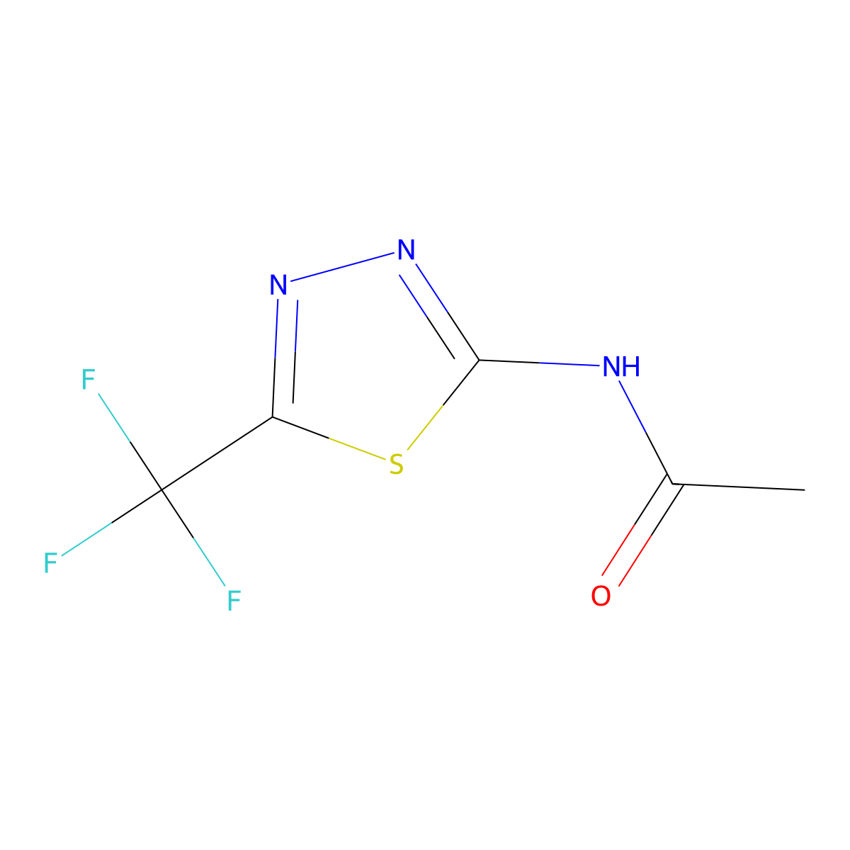 Acetamide, N-(5-(trifluoromethyl)-1,3,4-thiadiazol-2-yl)- molecular structure, CAS 10444-99-2
