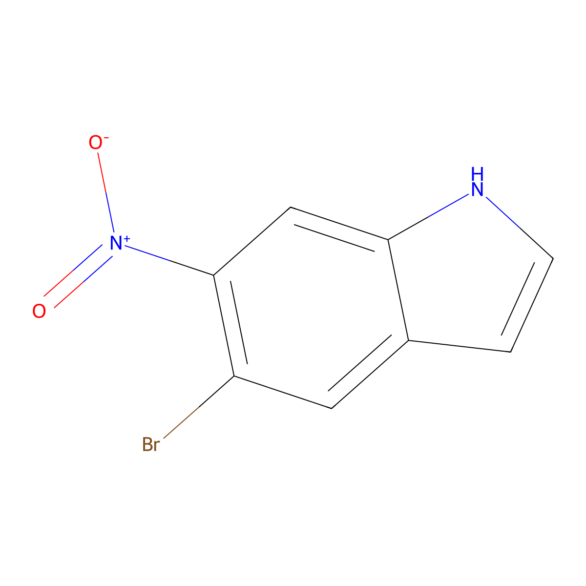 5-bromo-6-nitro-1H-indole molecular structure, CAS 104447-74-7