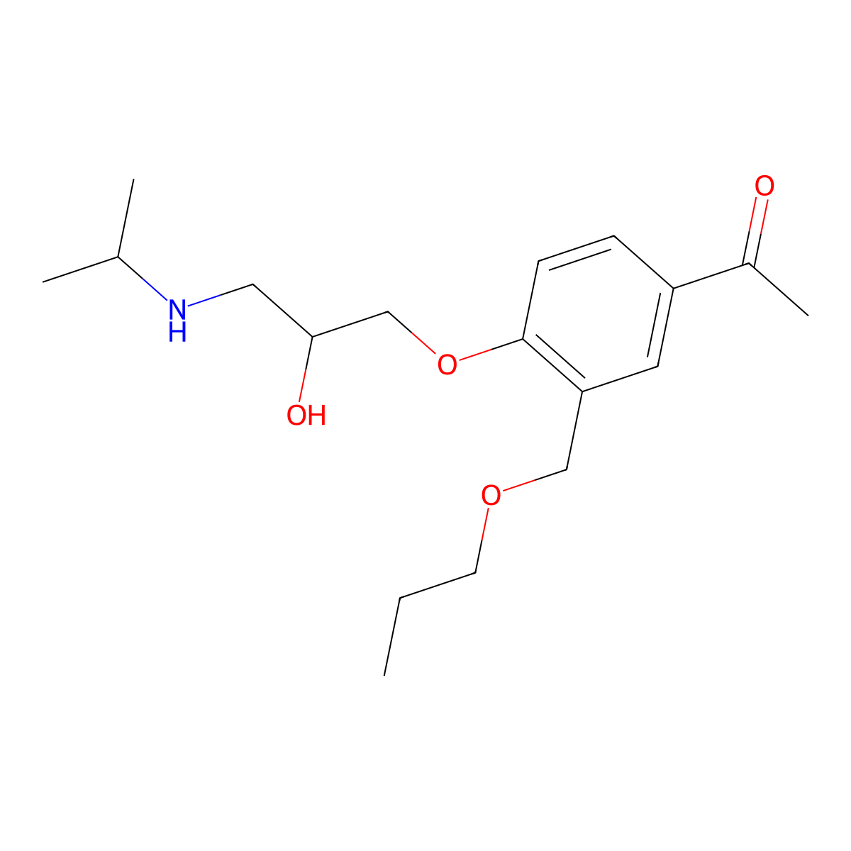 4-(3-Isopropylamino-2-hydroxypropoxy)-3-(propoxymethyl)acetophenone molecular structure, CAS 104449-98-1
