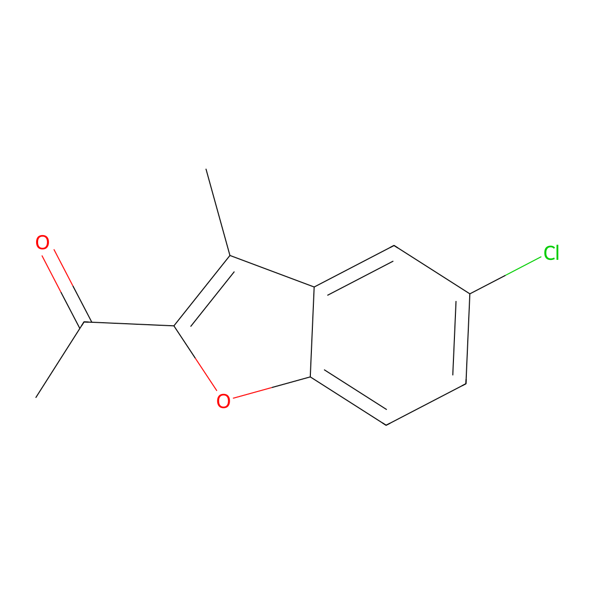 2-Acetyl-5-chloro-3-methyl benzofuran molecular structure, CAS 10445-48-4