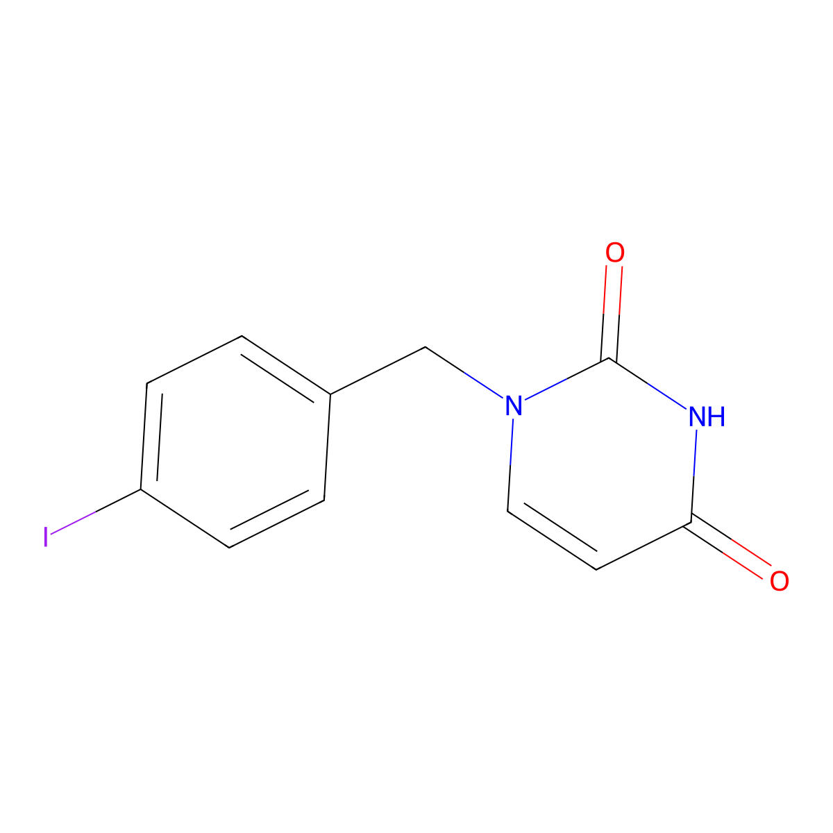 1-(4-iodobenzyl)-1H-pyrimidine-2,4-dione molecular structure, CAS 1044504-42-8