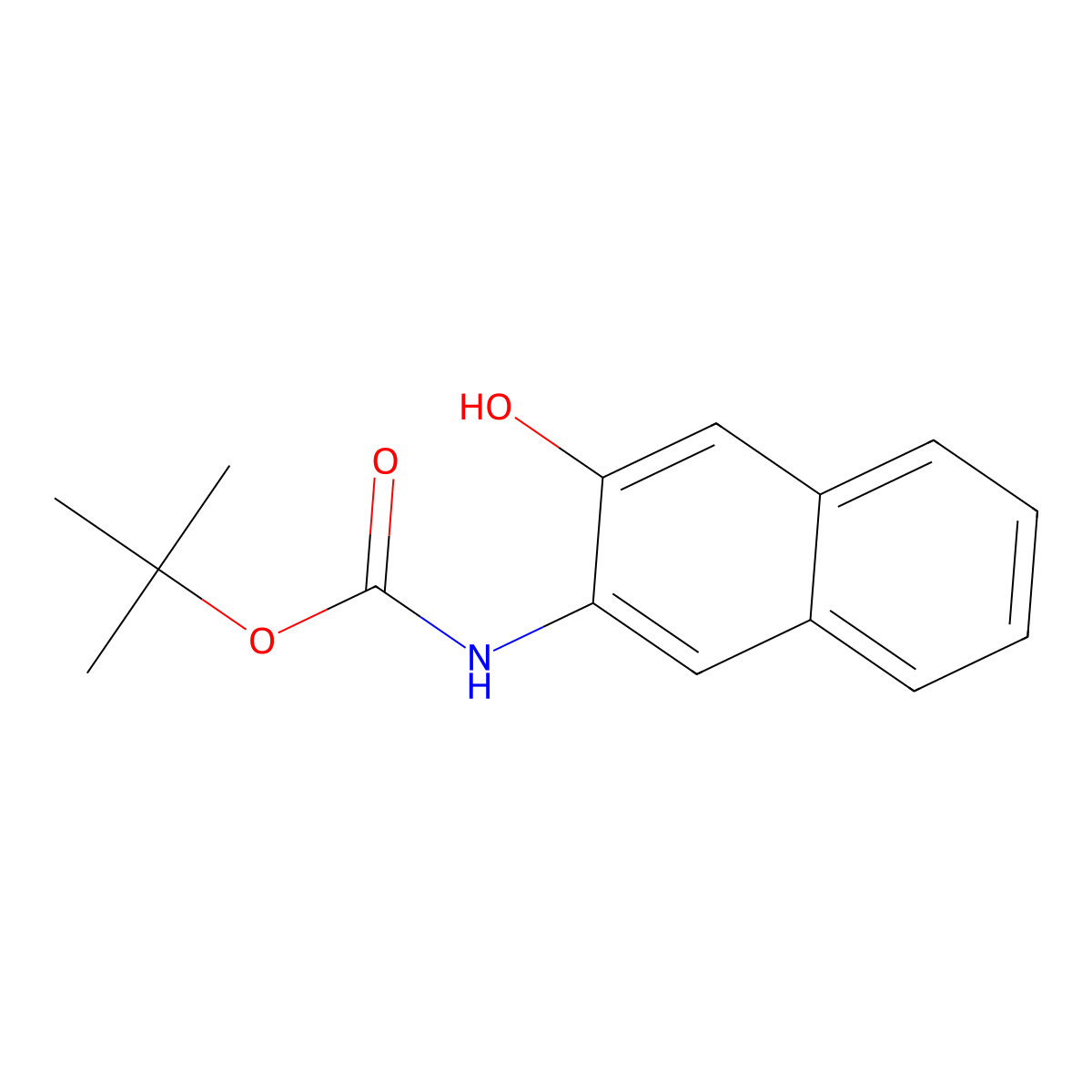 (3-Hydroxy-naphthalen-2-yl)-carbamic acid tert-butyl ester molecular structure, CAS 1044506-37-7