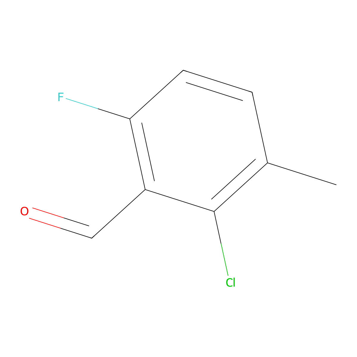 2-Chloro-6-fluoro-3-methylbenzaldehyde molecular structure, CAS 104451-99-2