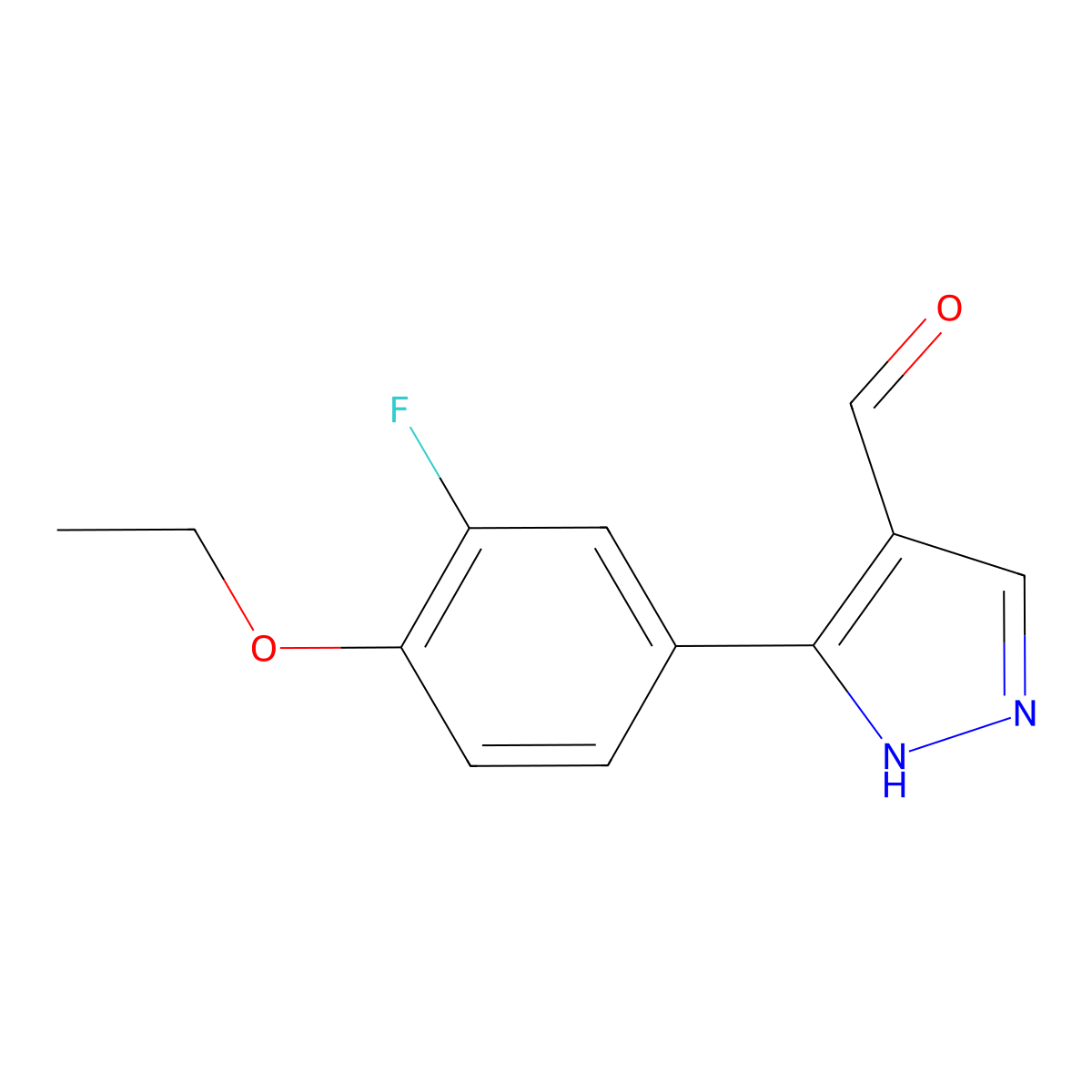 5-(4-ethoxy-3-fluorophenyl)-1H-pyrazole-4-carbaldehyde molecular structure, CAS 1044511-73-0