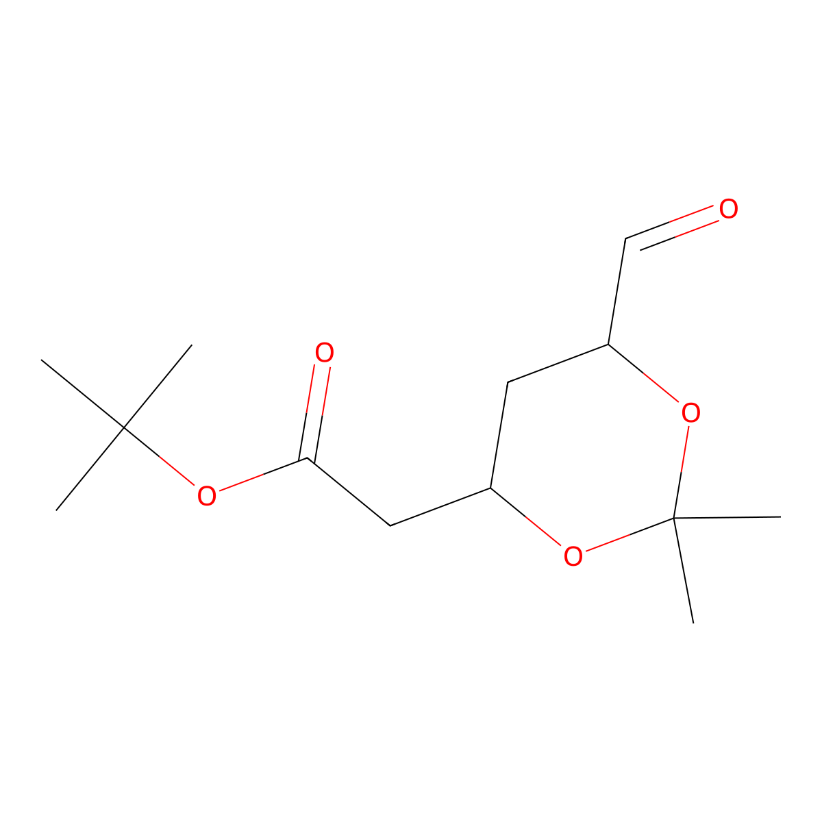 1,1-Dimethylethyl 6-formyl-2,2-dimethyl-1,3-dioxane-4-acetate molecular structure, CAS 1044518-75-3