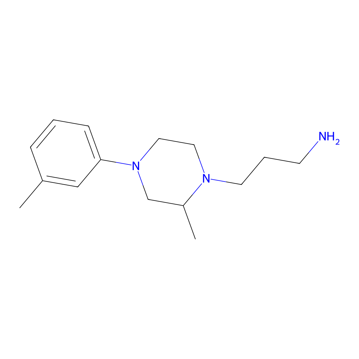 {3-[2-Methyl-4-(3-methylphenyl)piperazin-1-yl]propyl}amine molecular structure, CAS 1044528-71-3