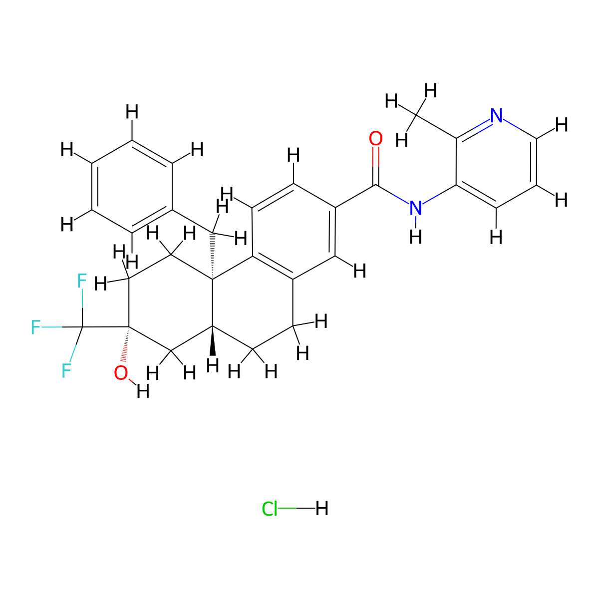 Dagrocorat hydrochloride molecular structure, CAS 1044535-61-6