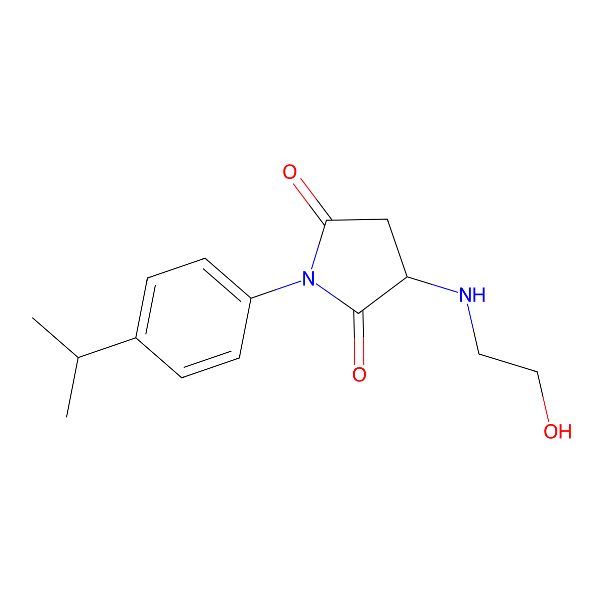 3-[(2-Hydroxyethyl)amino]-1-[4-(propan-2-yl)phenyl]pyrrolidine-2,5-dione molecular structure, CAS 1044537-61-2