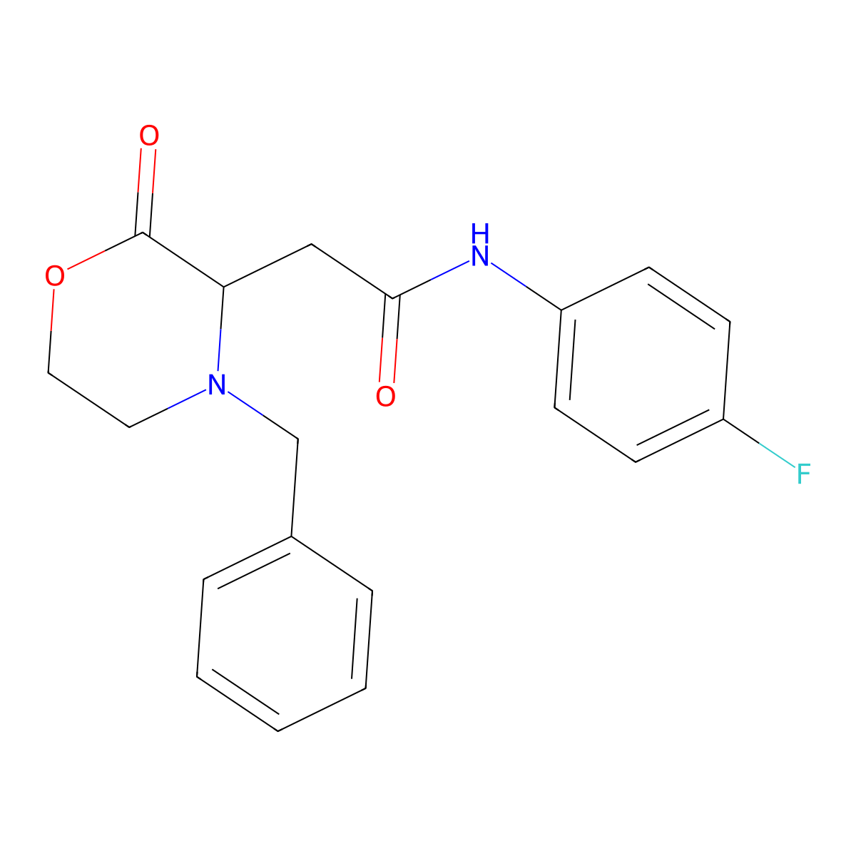 2-(4-benzyl-2-oxomorpholin-3-yl)-N-(4-fluorophenyl)acetamide molecular structure, CAS 1044537-63-4