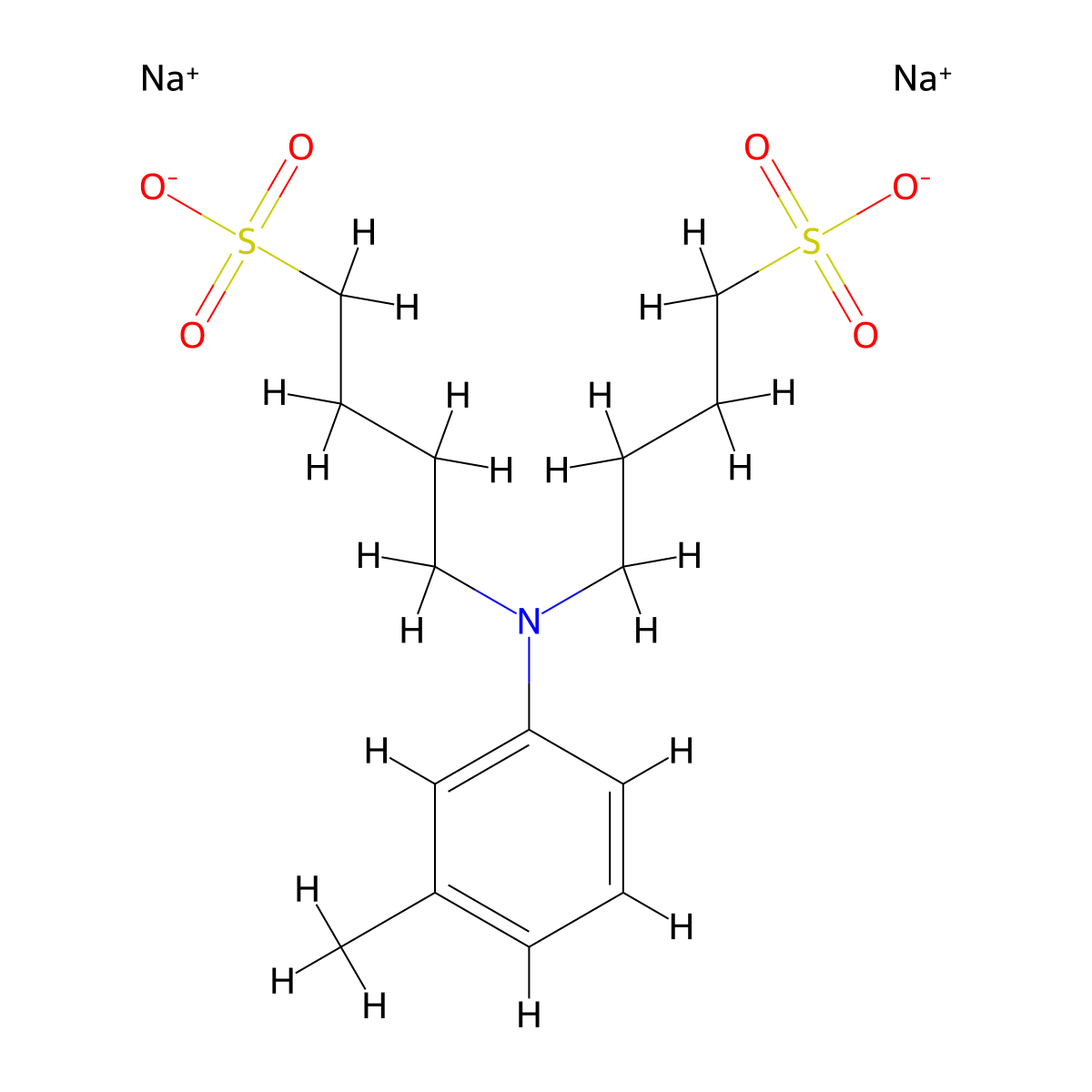 Sodium 4,4'-(m-tolylazanediyl)bis(butane-1-sulfonate) molecular structure, CAS 1044537-70-3