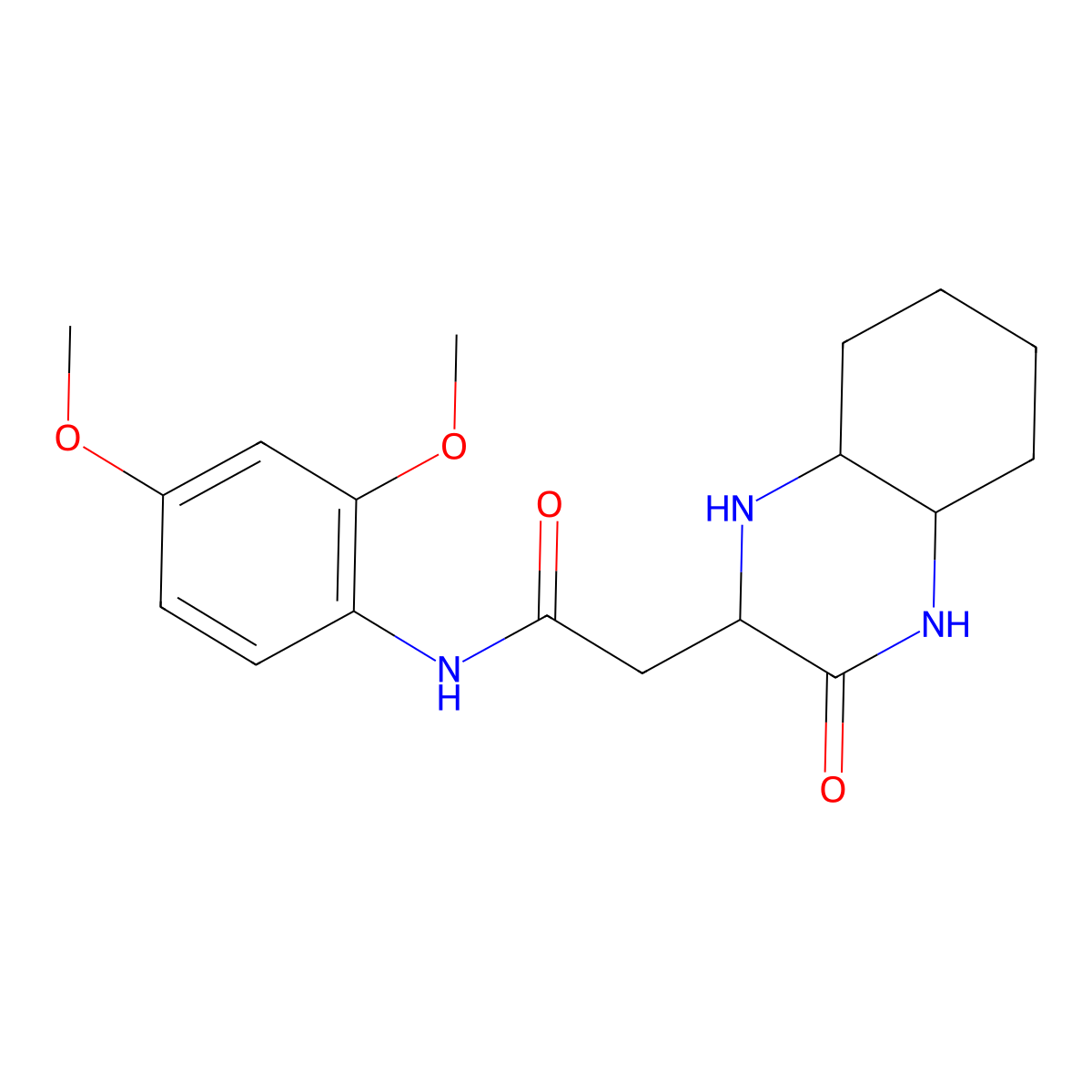 N-(2,4-dimethoxyphenyl)-2-(3-oxodecahydroquinoxalin-2-yl)acetamide molecular structure, CAS 1044538-59-1