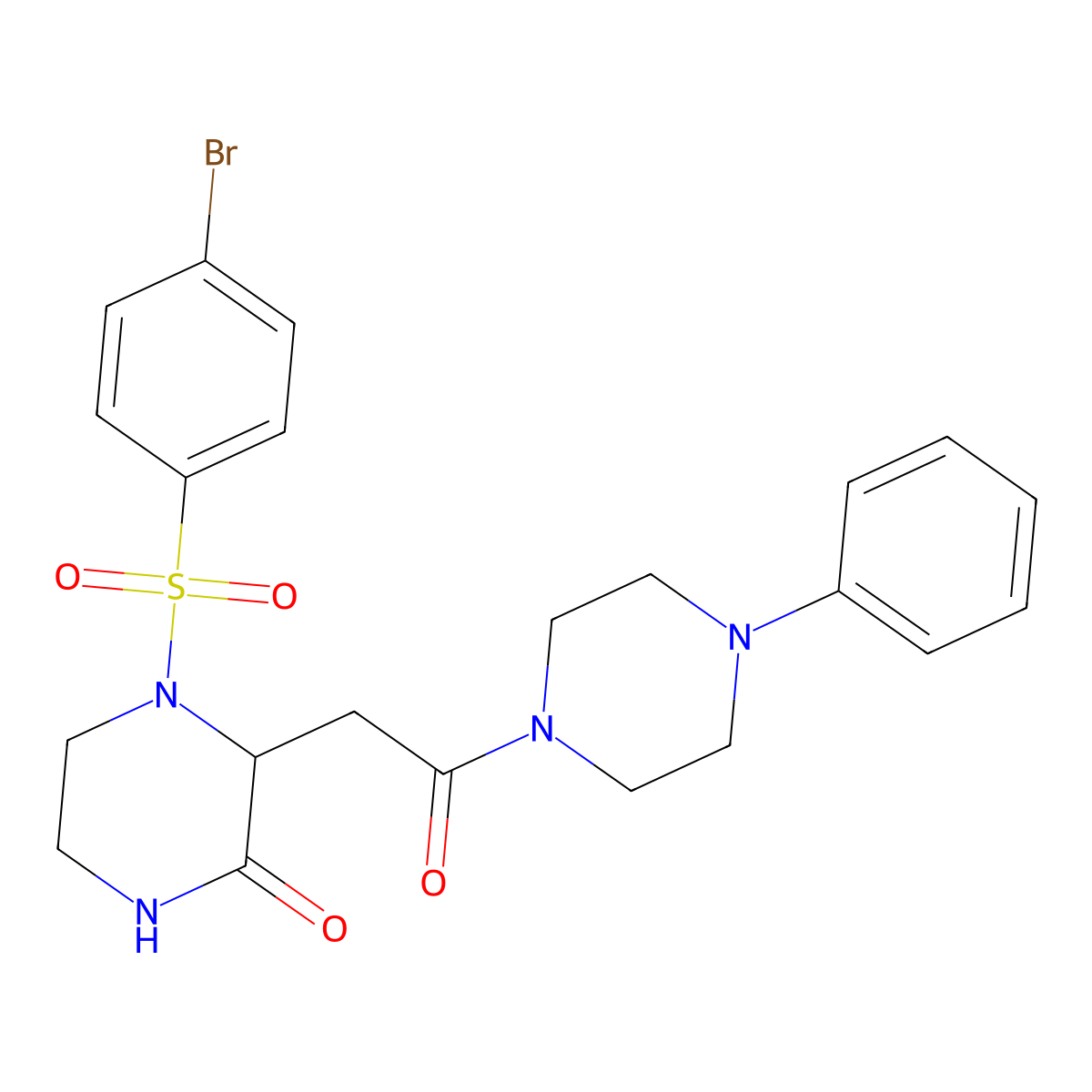 4-[(4-Bromophenyl)sulfonyl]-3-[2-oxo-2-(4-phenylpiperazin-1-yl)ethyl]piperazin-2-one molecular structure, CAS 1044538-75-1