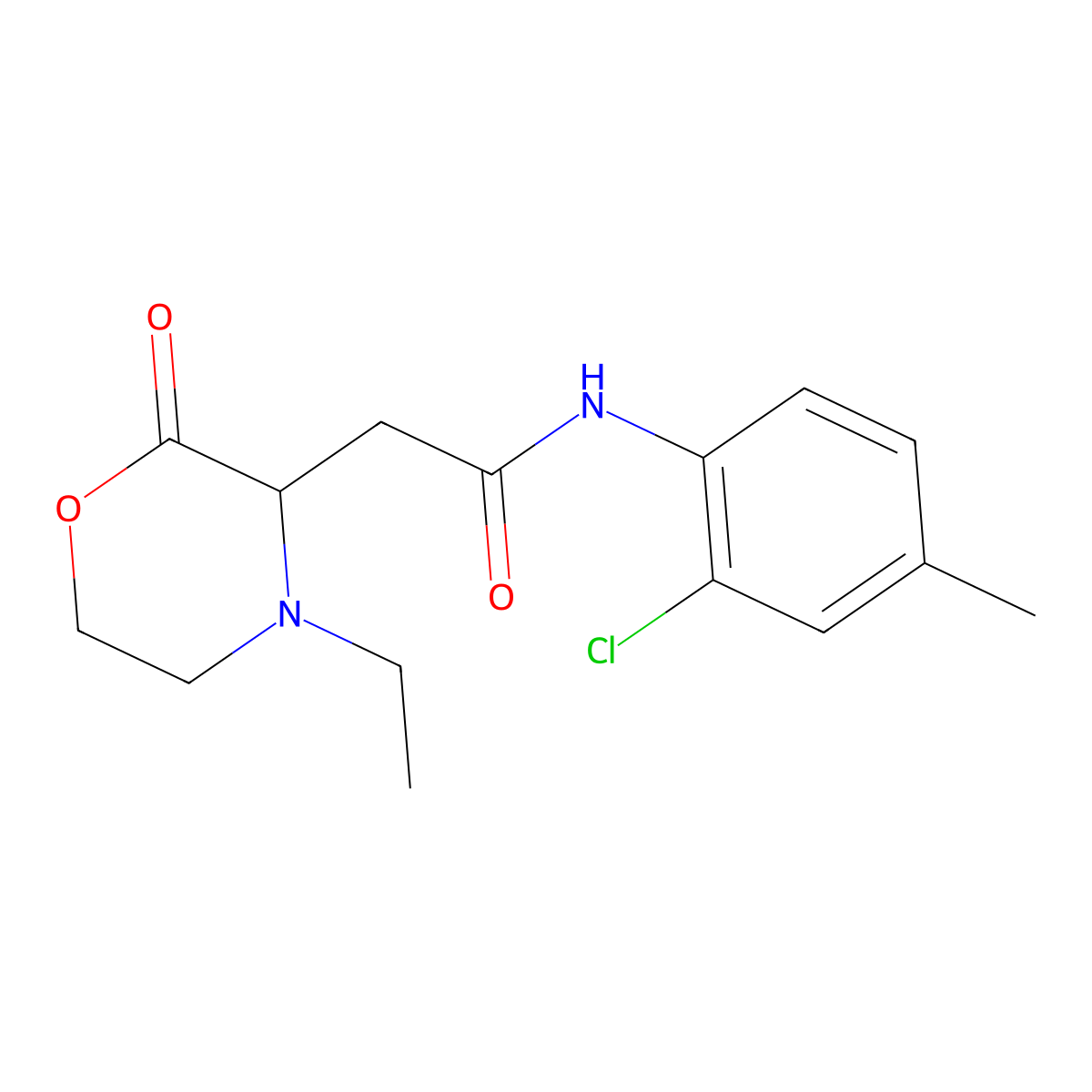 N-(2-chloro-4-methylphenyl)-2-(4-ethyl-2-oxomorpholin-3-yl)acetamide molecular structure, CAS 1044548-10-8