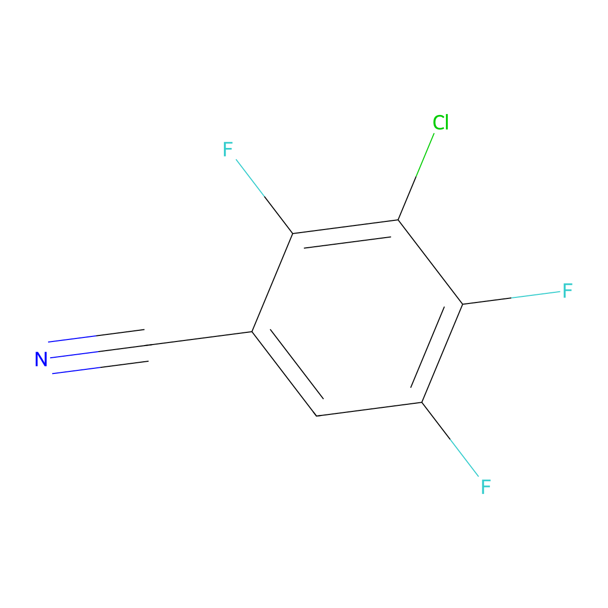 3-Chloro-2,4,5-trifluorobenzonitrile molecular structure, CAS 104455-98-3