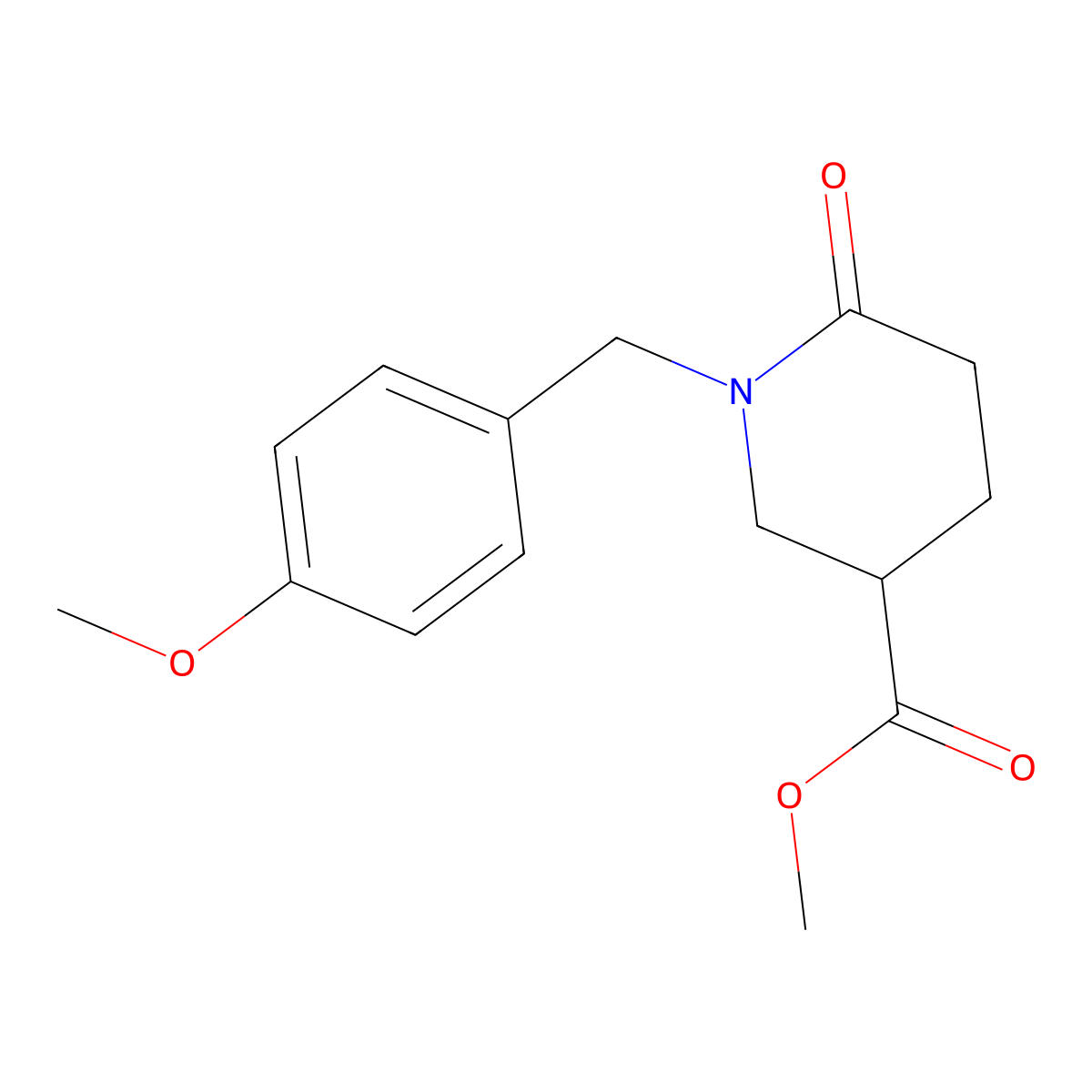 Methyl 1-(4-methoxybenzyl)-6-oxopiperidine-3-carboxylate molecular structure, CAS 1044561-59-2