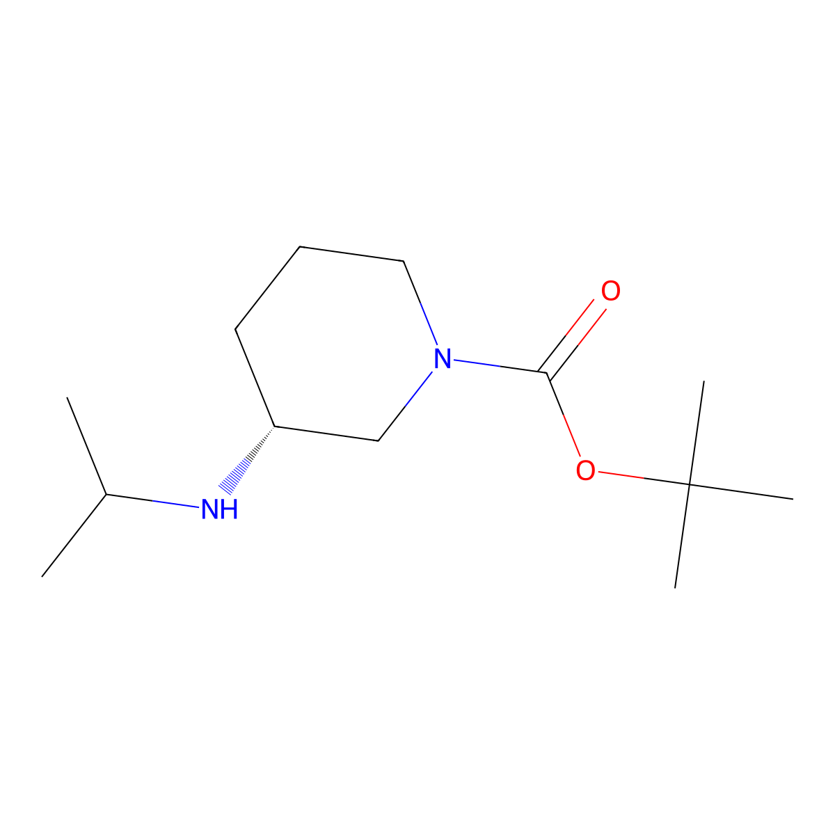 (R)-tert-Butyl 3-(isopropylamino)piperidine-1-carboxylate molecular structure, CAS 1044562-02-8