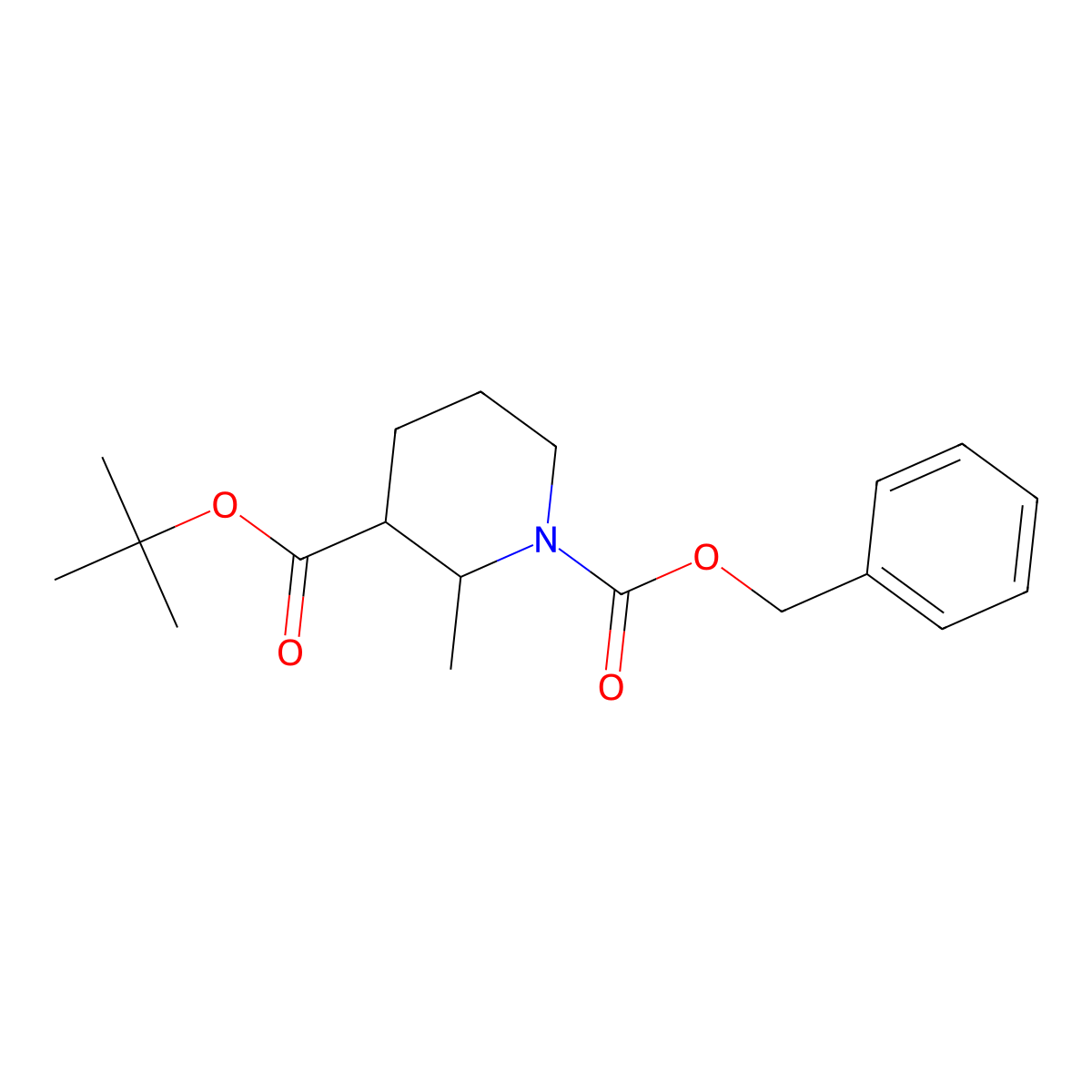 (2S,3R)-1-Benzyl 3-tert-butyl 2-methylpiperidine-1,3-dicarboxylate molecular structure, CAS 1044563-67-8