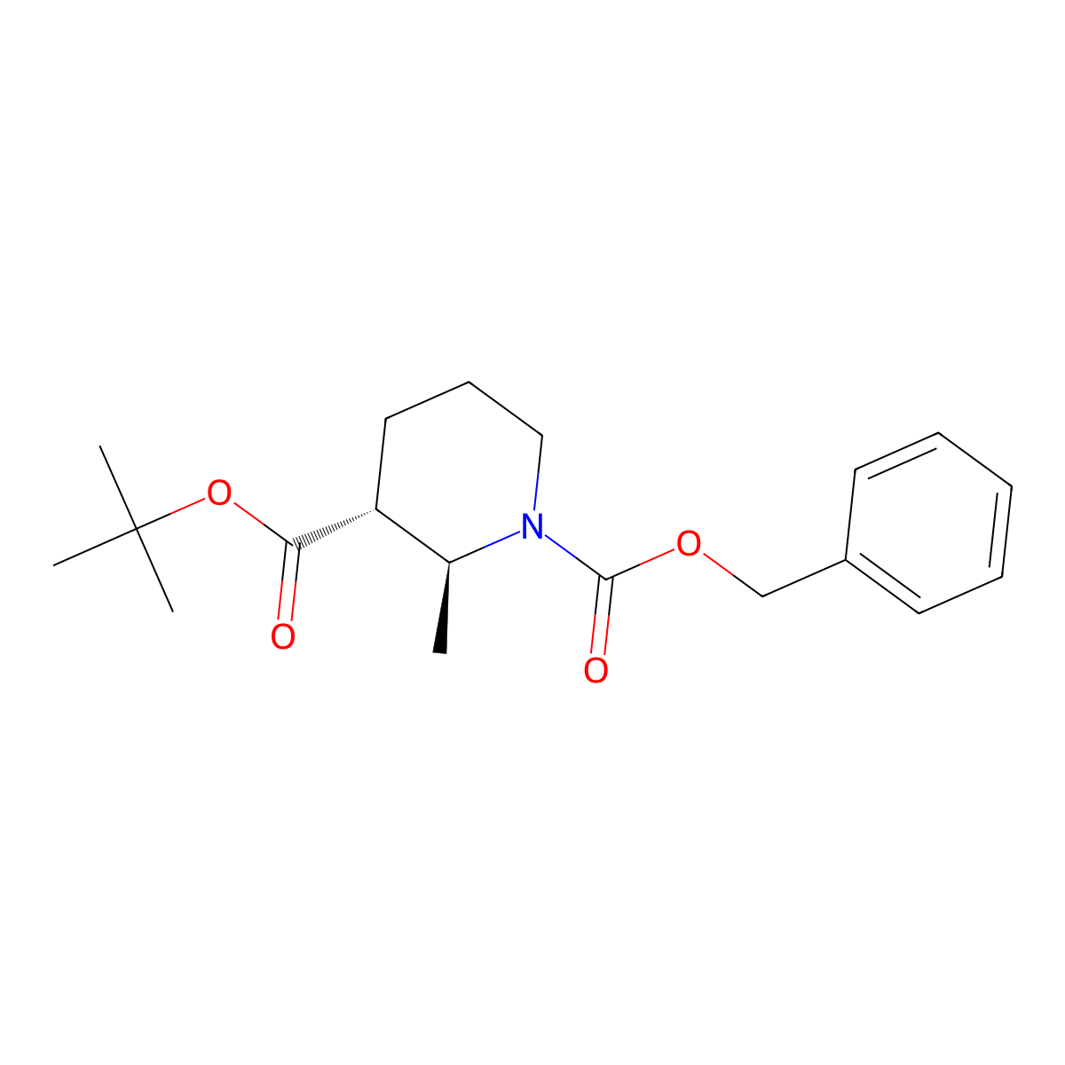 (2S,3R)-1-Benzyl 3-tert-butyl 2-methylpiperidine-1,3-dicarboxylate molecular structure, CAS 1044563-67-8