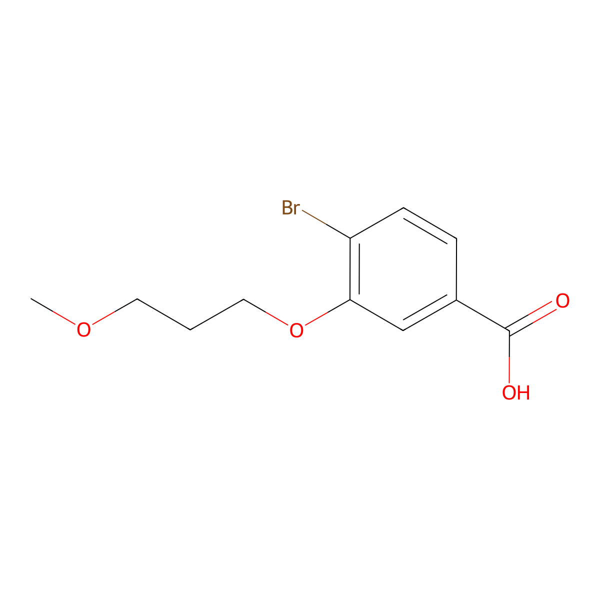 4-Bromo-3-(3-methoxypropoxy)benzoic acid molecular structure, CAS 1044563-86-1