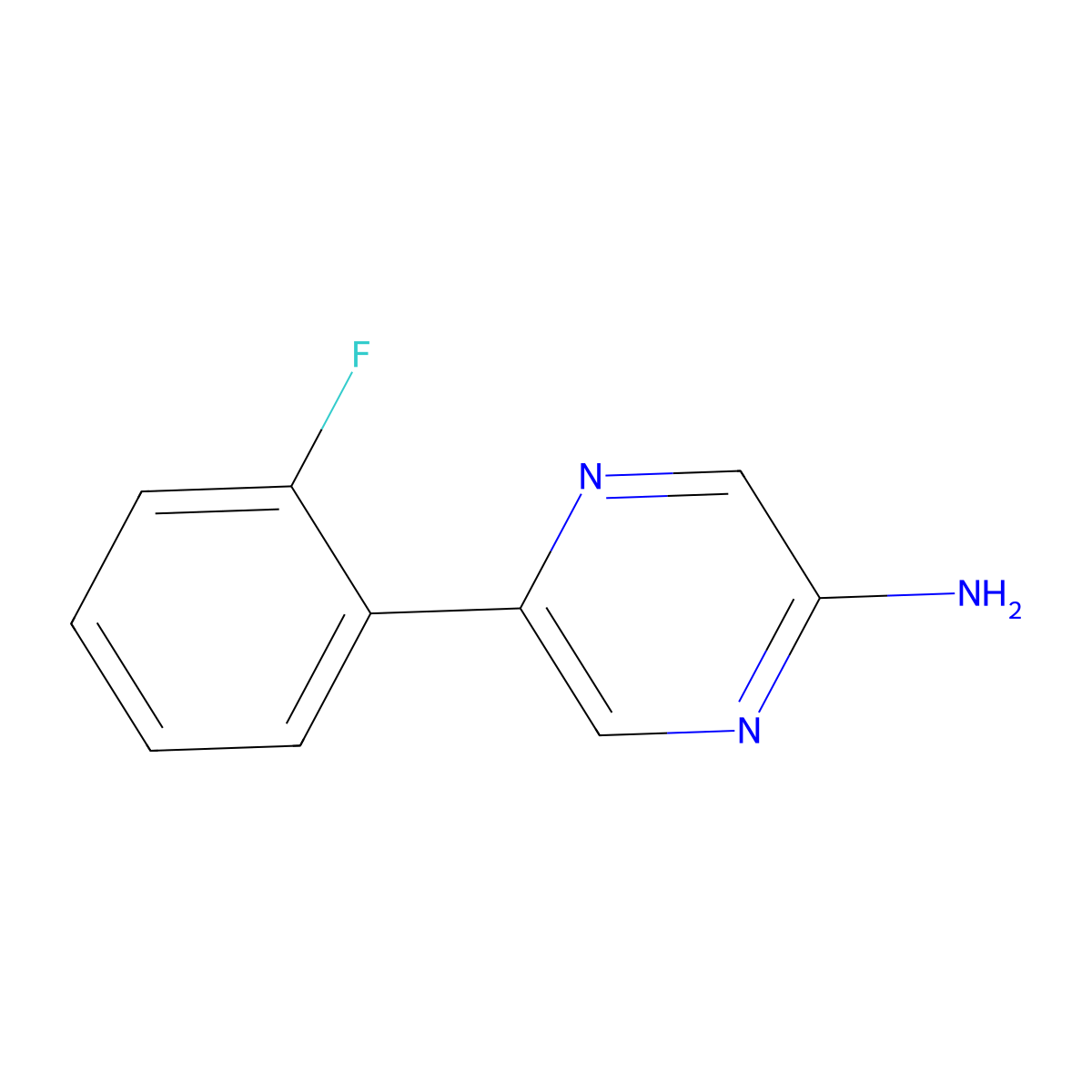 5-(2-Fluorophenyl)-2-pyrazinamine molecular structure, CAS 1044574-46-0