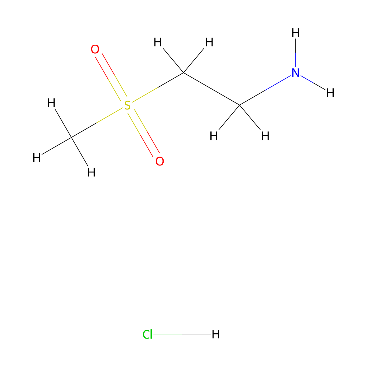 Ethanamine, 2-(methylsulfonyl)-, hydrochloride (1:1) molecular structure, CAS 104458-24-4