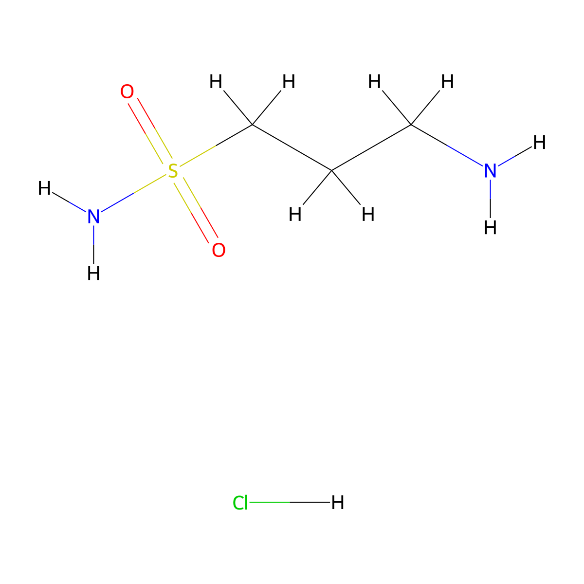 3-Aminopropane-1-sulfonamide hydrochloride molecular structure, CAS 104458-33-5