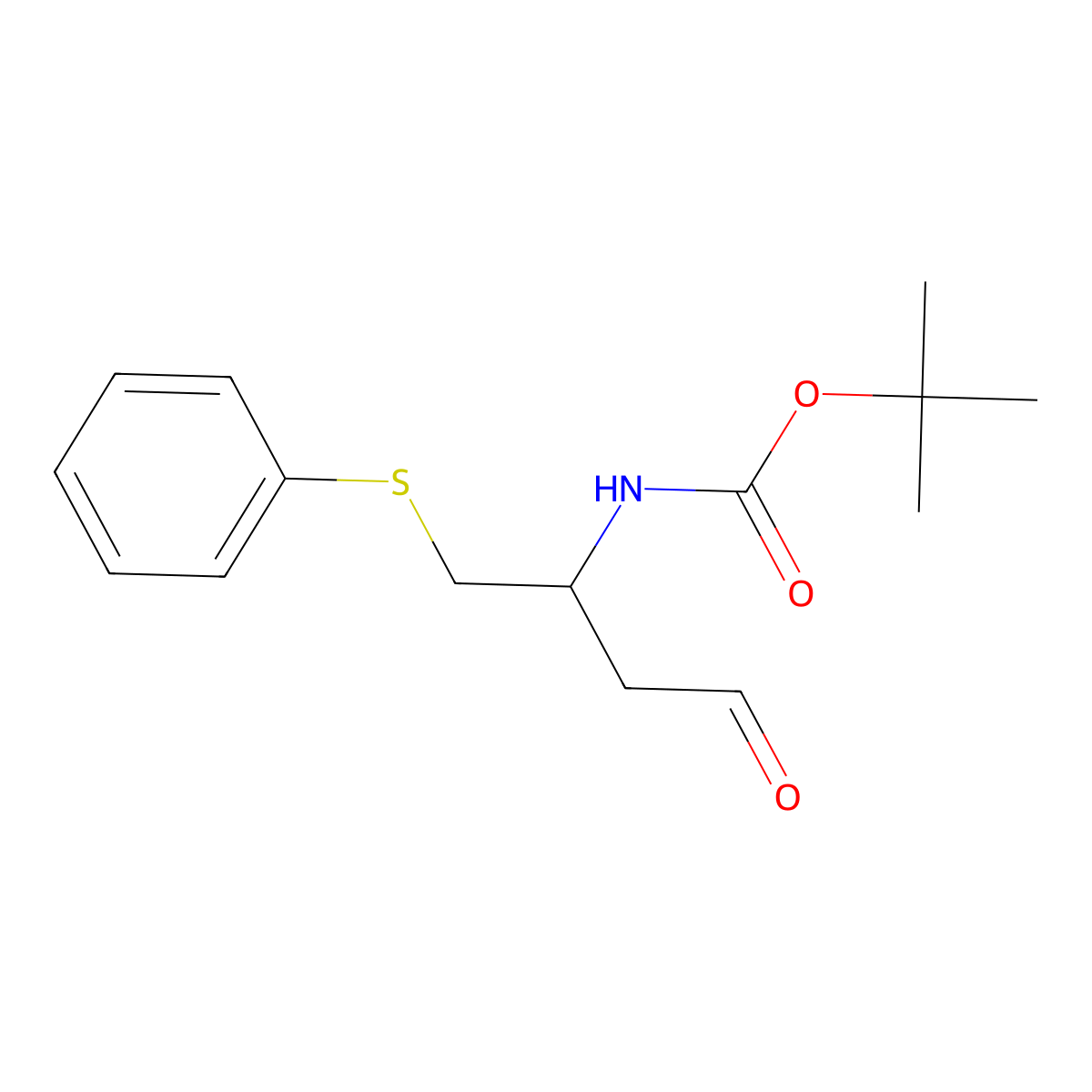 tert-butyl (R)-(4-oxo-1-(phenylthio)butan-2-yl)carbamate molecular structure, CAS 1044598-95-9