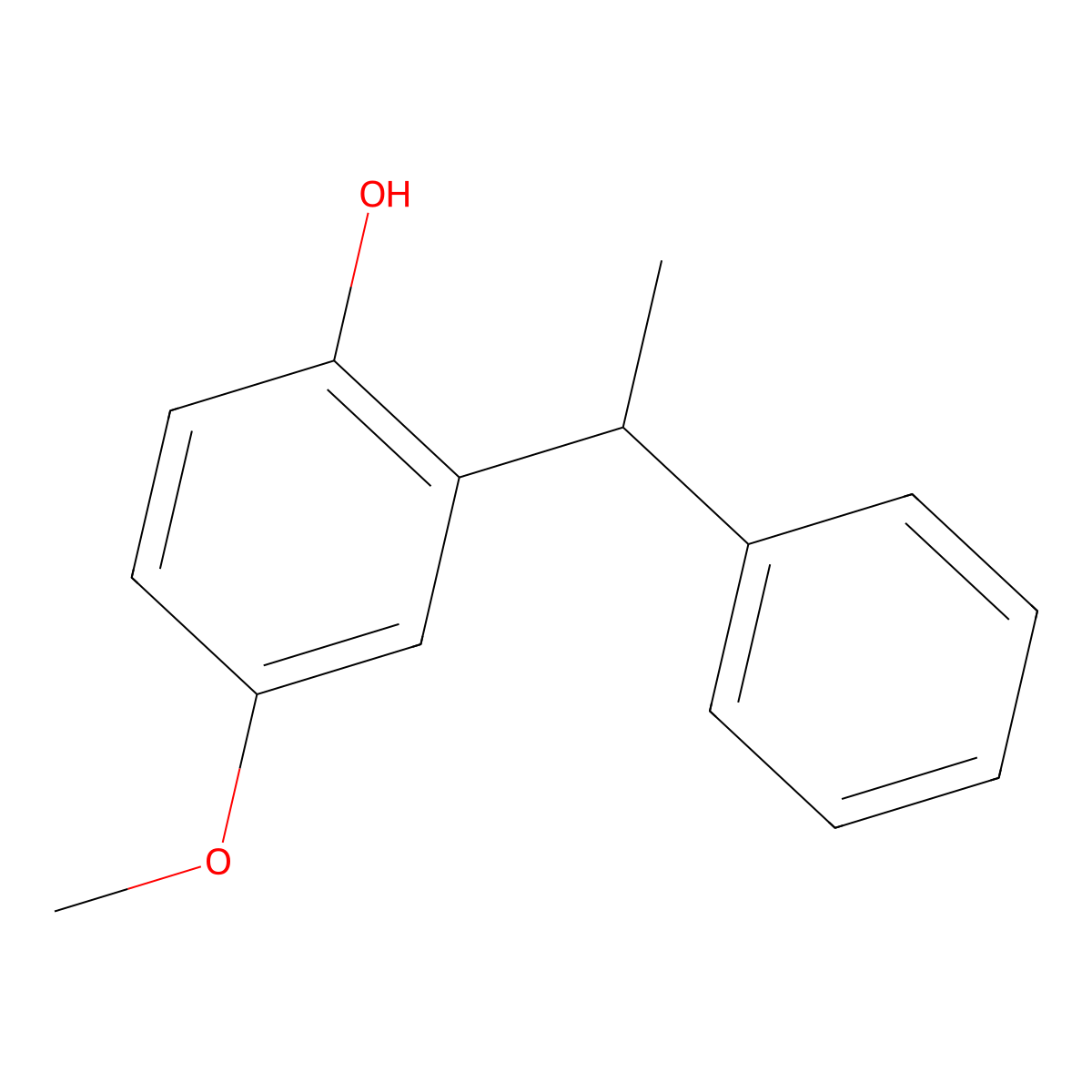 4-Methoxy-2-(1-phenylethyl)phenol molecular structure, CAS 10446-37-4