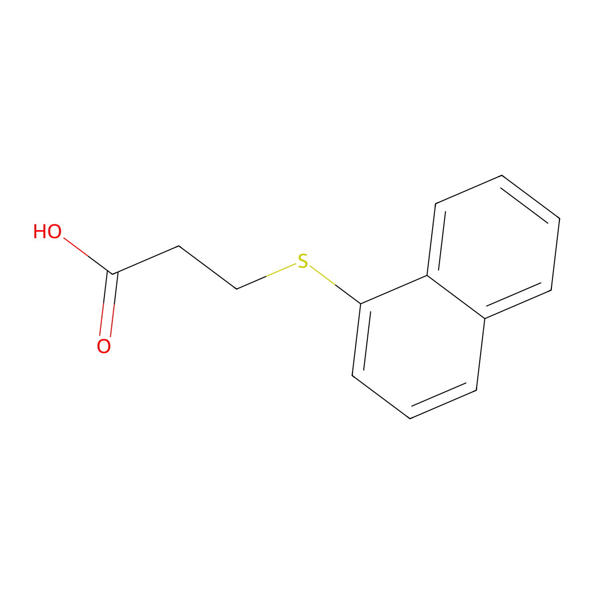 Propanoic acid, 3-(1-naphthalenylthio)- molecular structure, CAS 10446-72-7