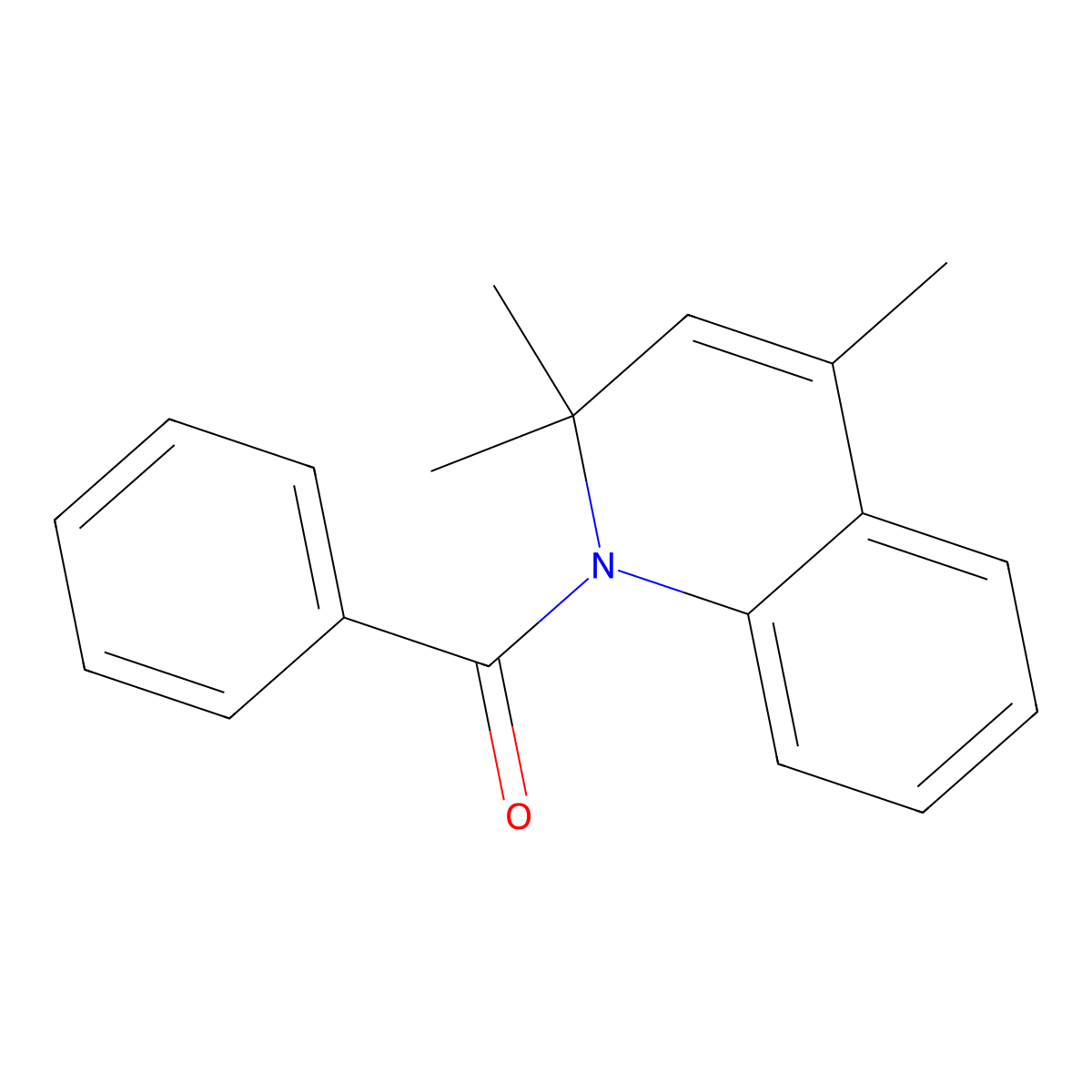 Quinoline, 1-benzoyl-1,2-dihydro-2,2,4-trimethyl- molecular structure, CAS 10446-90-9