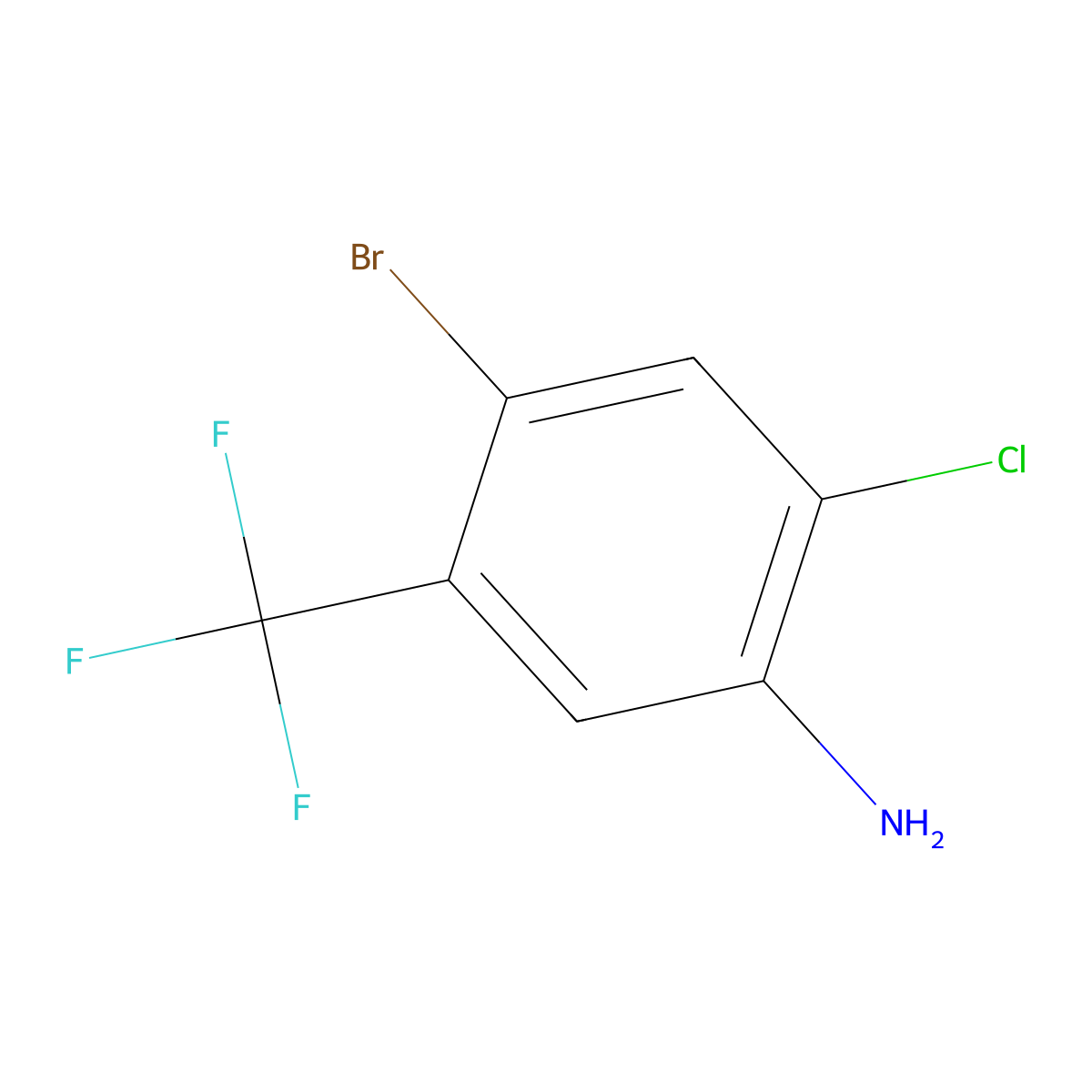 4-Bromo-2-chloro-5-(trifluoromethyl)aniline molecular structure, CAS 104460-69-7