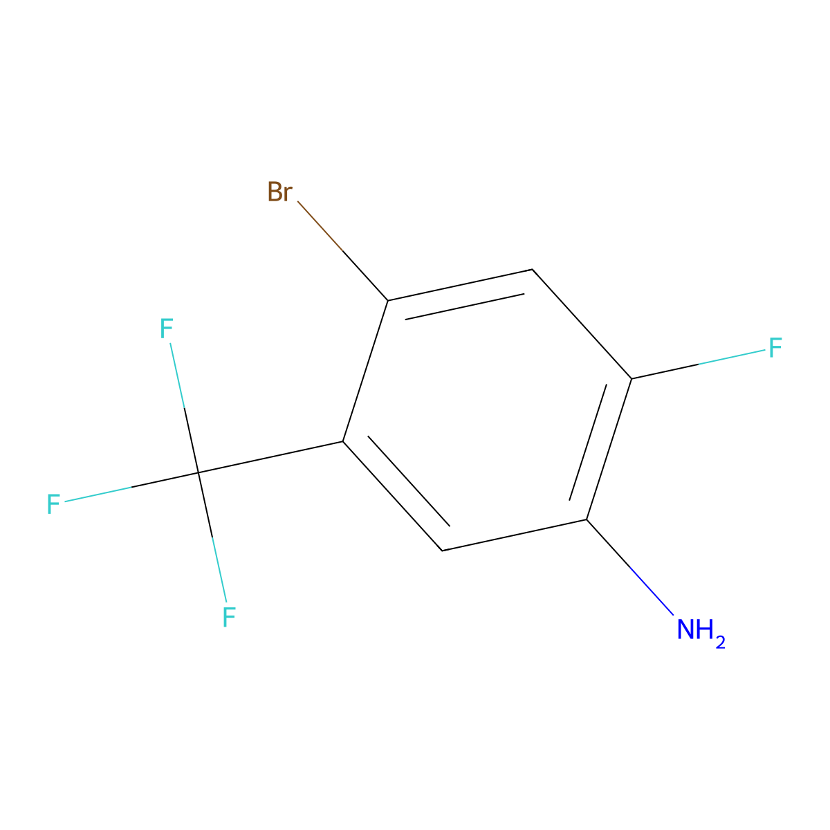 4-Bromo-2-fluoro-5-(trifluoromethyl)aniline molecular structure, CAS 104460-70-0