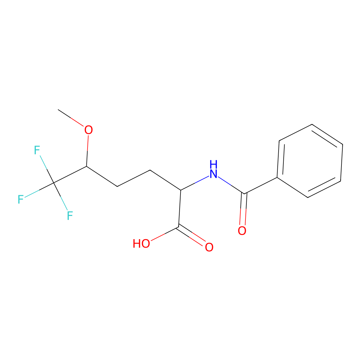 6,6,6-Trifluoro-5-methoxy-2-(phenylformamido)hexanoic acid molecular structure, CAS 1044637-68-4