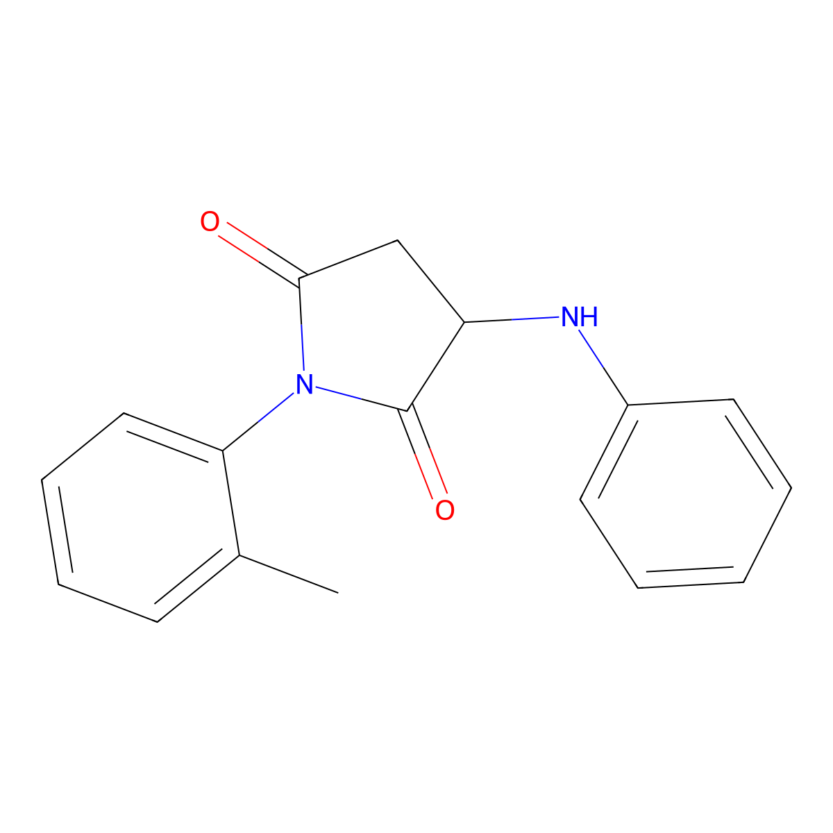 1-(2-Methylphenyl)-3-(phenylamino)azolidine-2,5-dione molecular structure, CAS 1044638-10-9