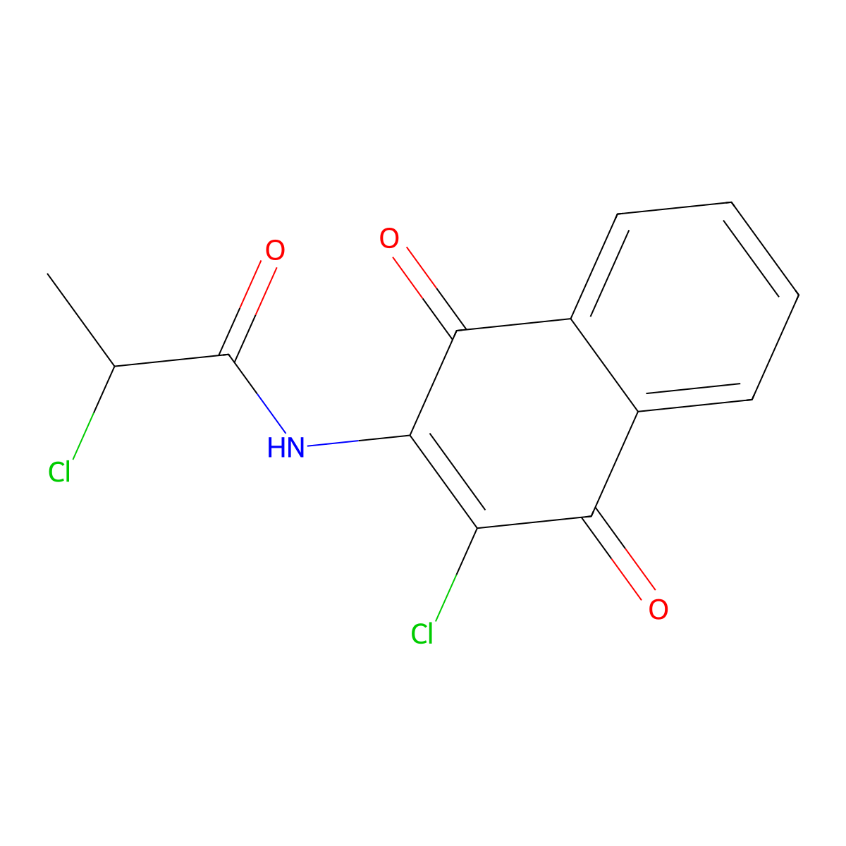 2-chloro-N-(3-chloro-1,4-dioxo-1,4-dihydronaphthalen-2-yl)propanamide molecular structure, CAS 1044642-93-4