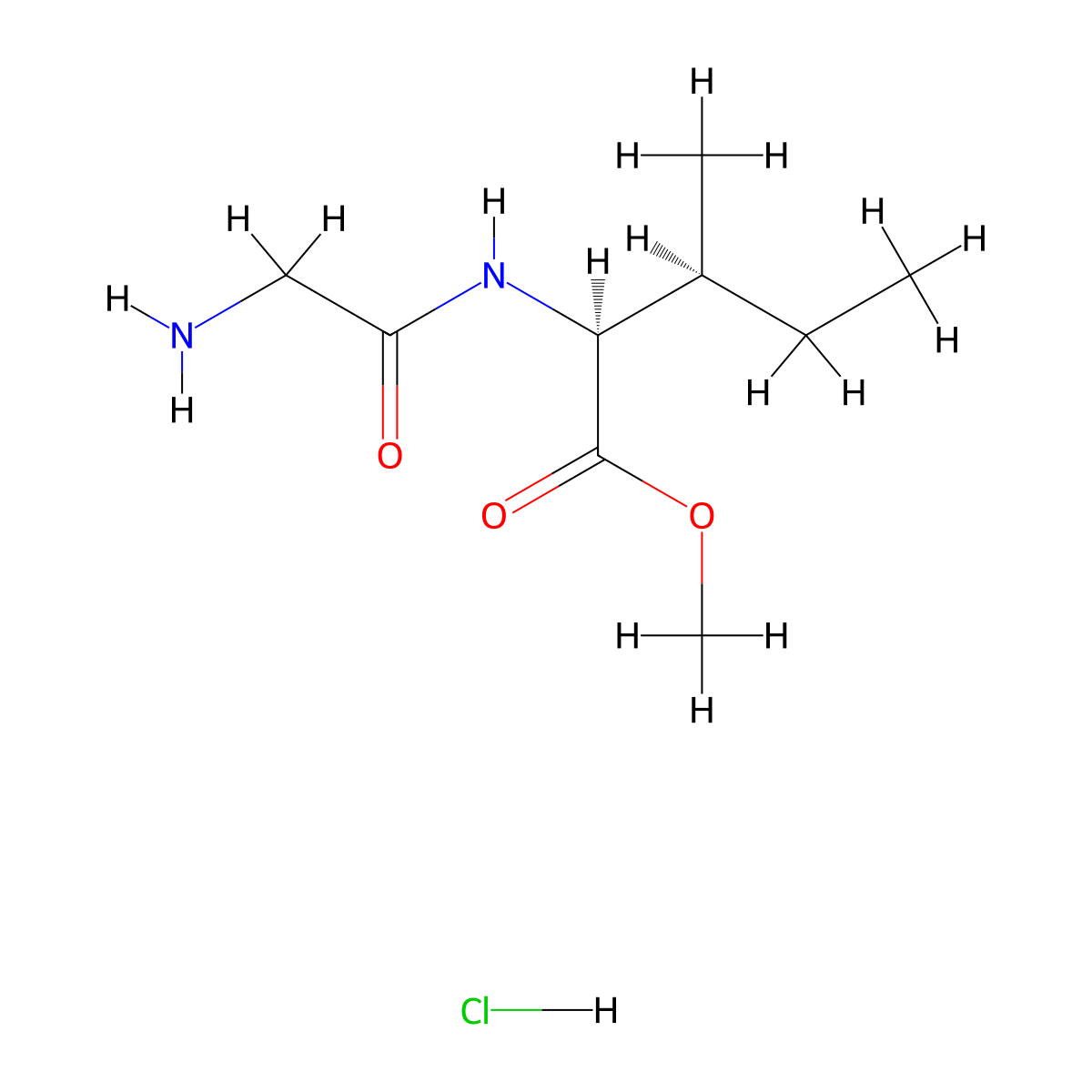 methyl (2S,3S)-2-(2-aminoacetamido)-3-methylpentanoate hydrochloride molecular structure, CAS 104465-32-9