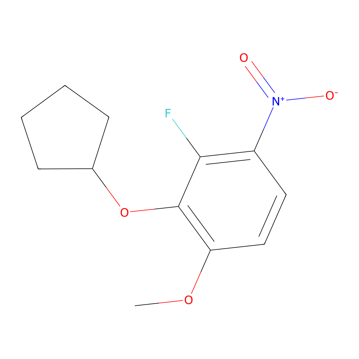 2-(Cyclopentyloxy)-3-fluoro-1-methoxy-4-nitrobenzene molecular structure, CAS 1044671-10-4