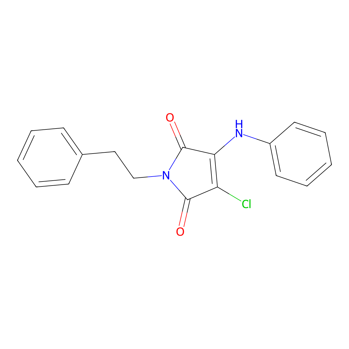 3-Chloro-4-(phenylamino)-1-(2-phenylethyl)-1H-pyrrole-2,5-dione molecular structure, CAS 10447-89-9