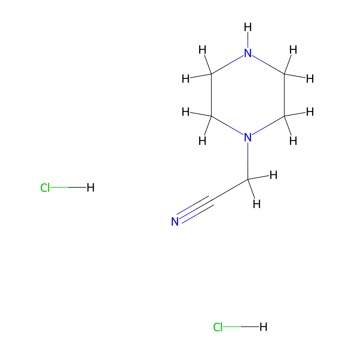 2-(Piperazin-1-yl)acetonitrile dihydrochloride molecular structure, CAS 1044707-17-6